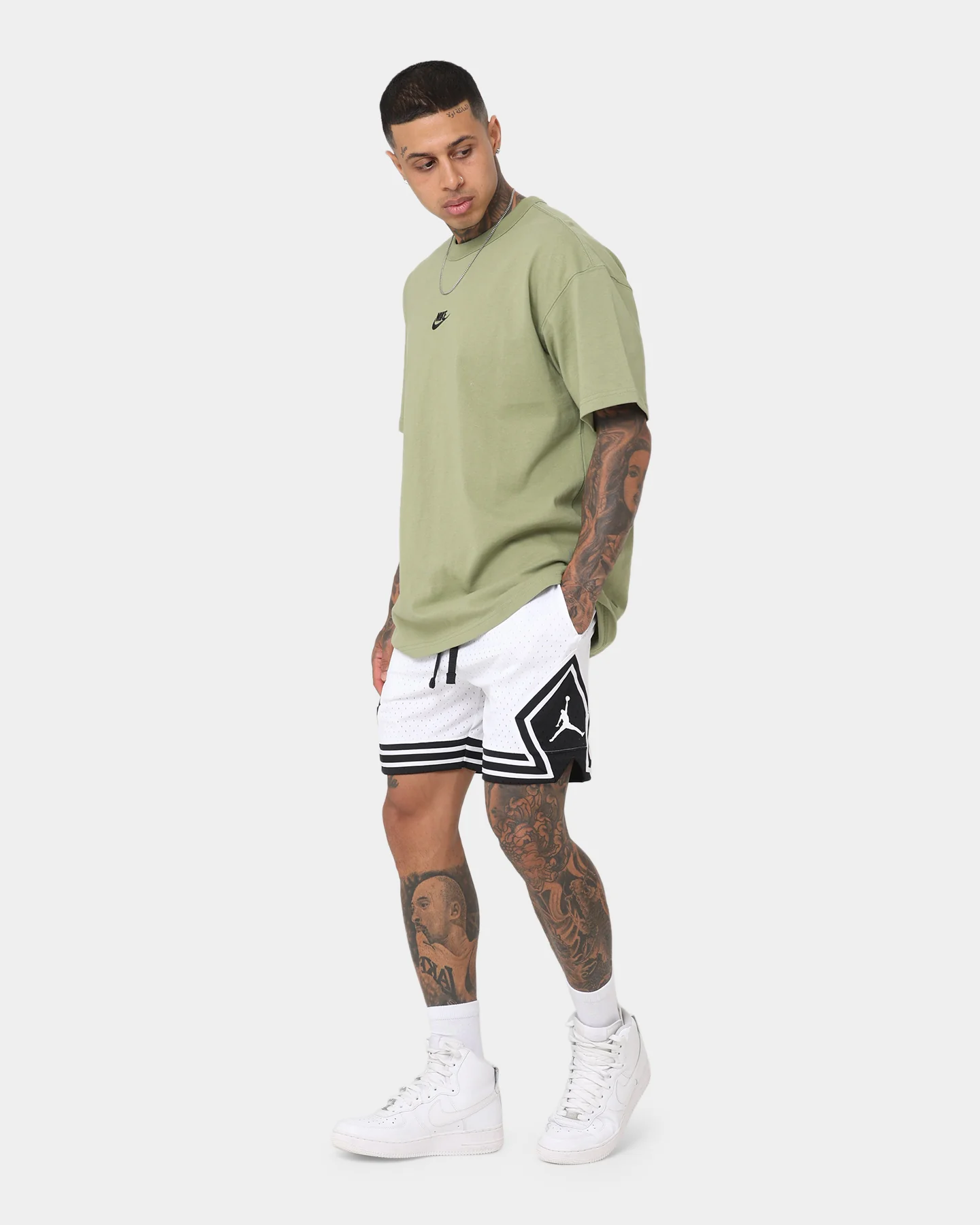 Jordan Dri-FIT Sport Diamond Shorts White/Black - Image 2