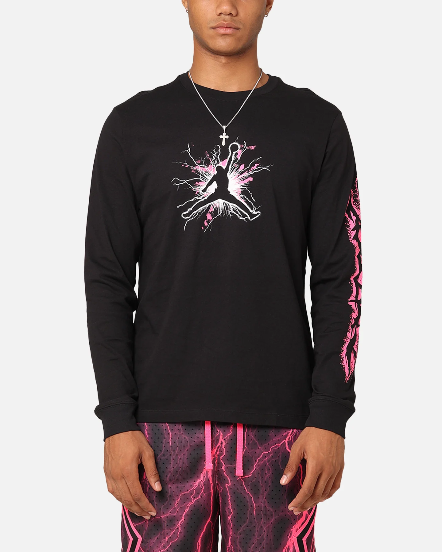 Jordan Dri-FIT Sport Long Sleeve Graphic T-Shirt Black/Hyper Pink