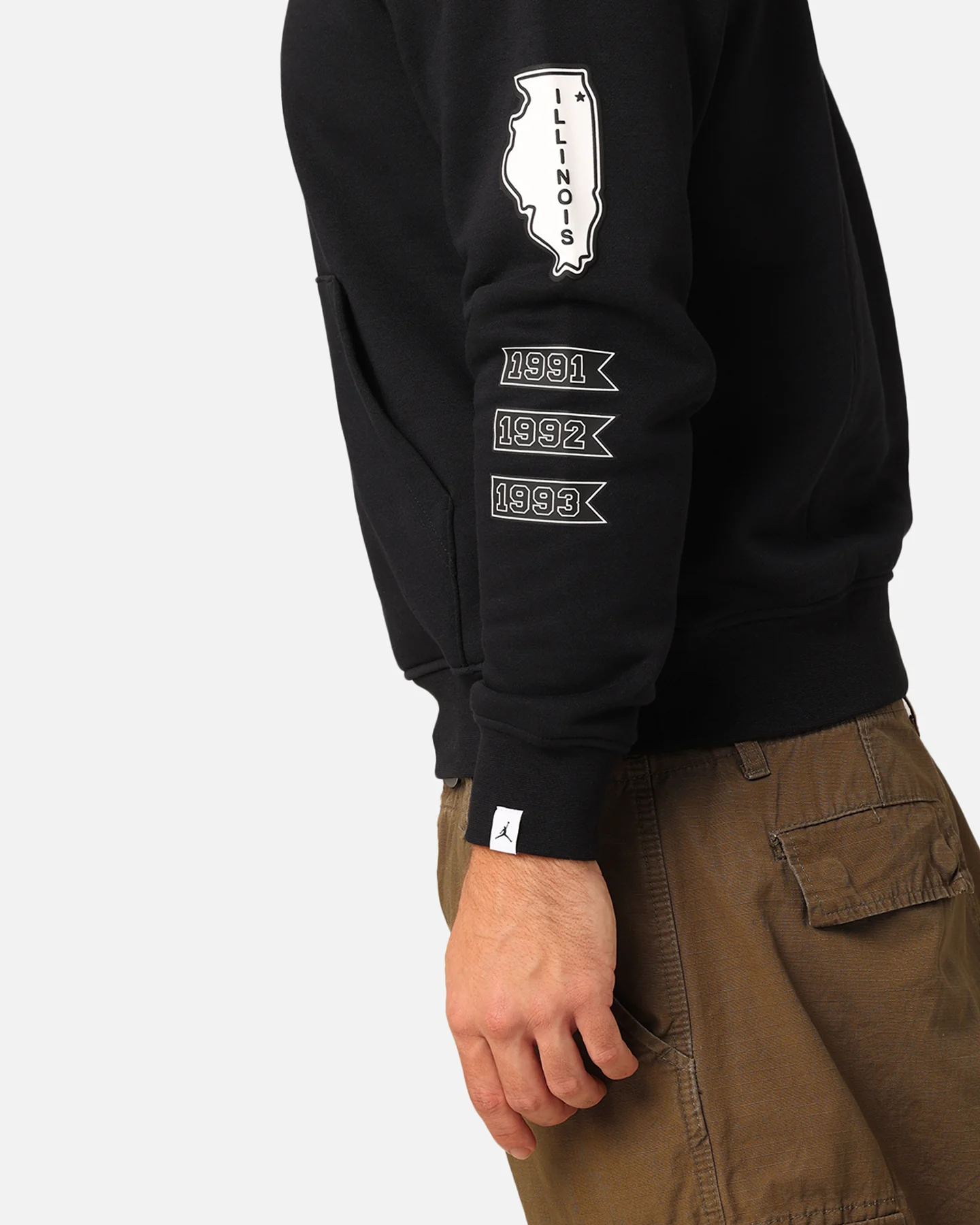 Jordan Essentials Fleece Pullover Hoodie Black/White - Image 6