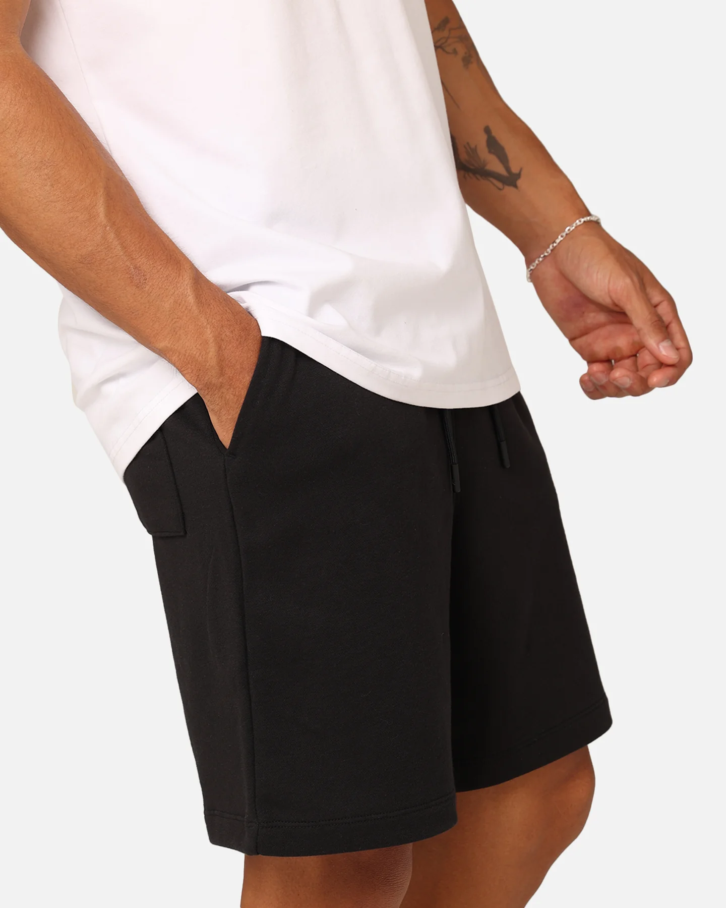 Jordan Essentials Fleece Shorts Black/Black/White - Image 3