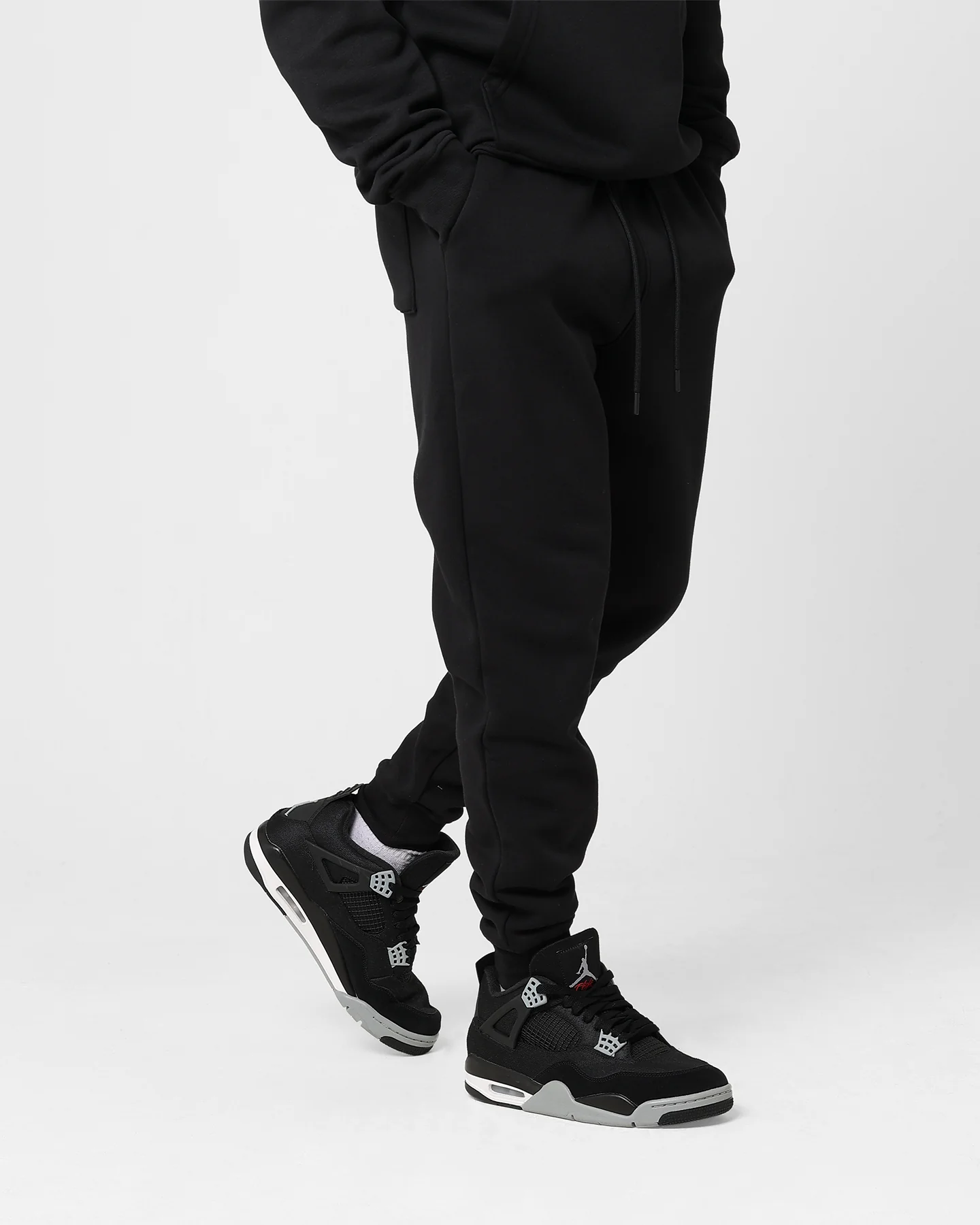 Jordan Essentials Fleece Tracksuit Pants Black/White - Image 5