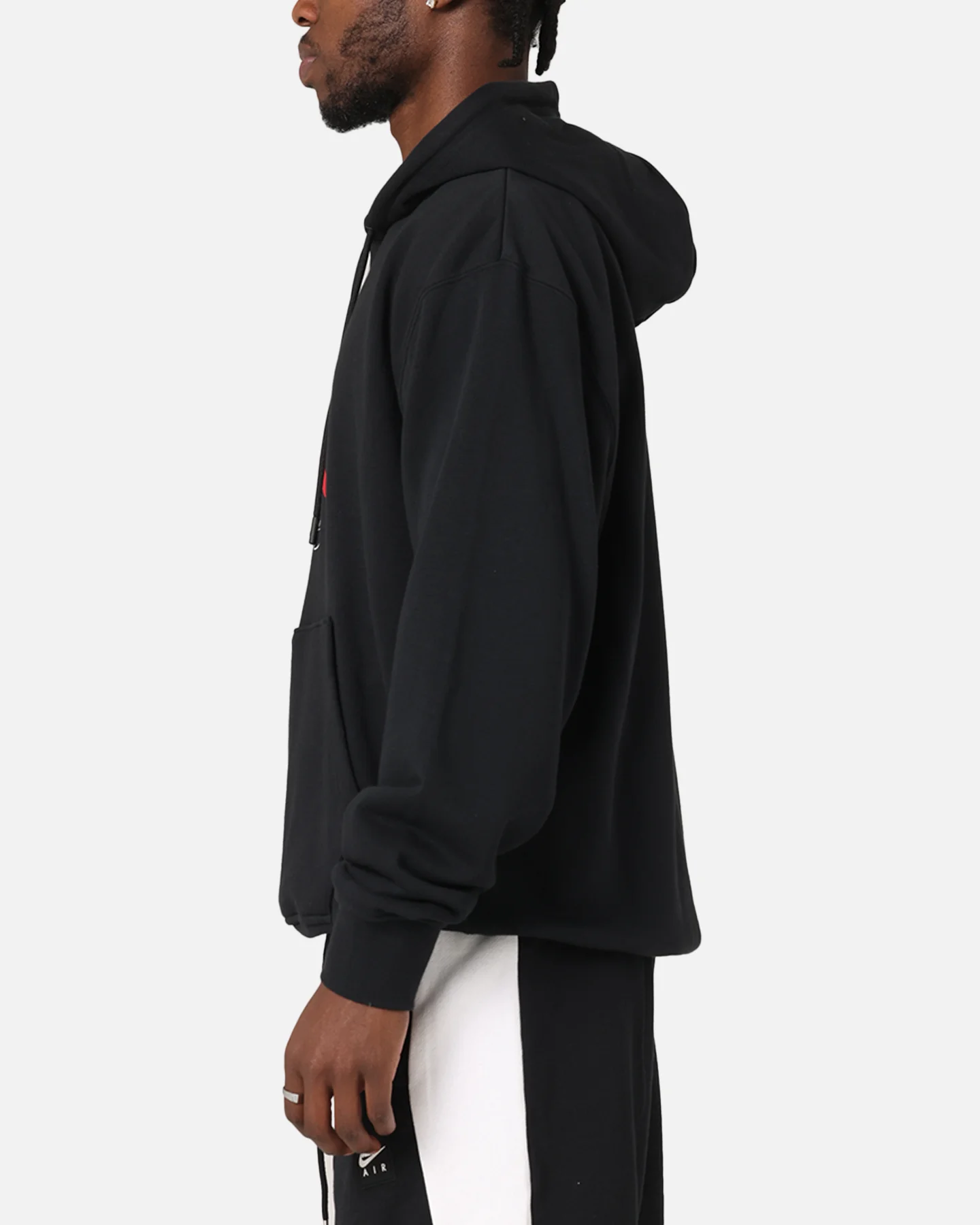 Jordan Essentials Loopback Fleece Pullover Hoodie Black/Red - Image 5