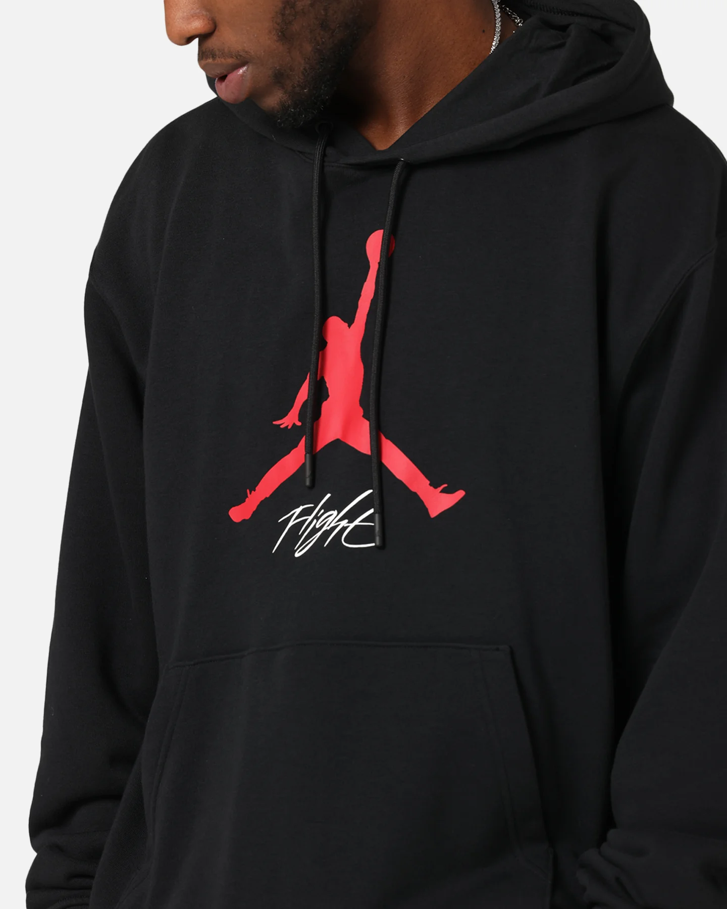 Jordan Essentials Loopback Fleece Pullover Hoodie Black/Red - Image 6