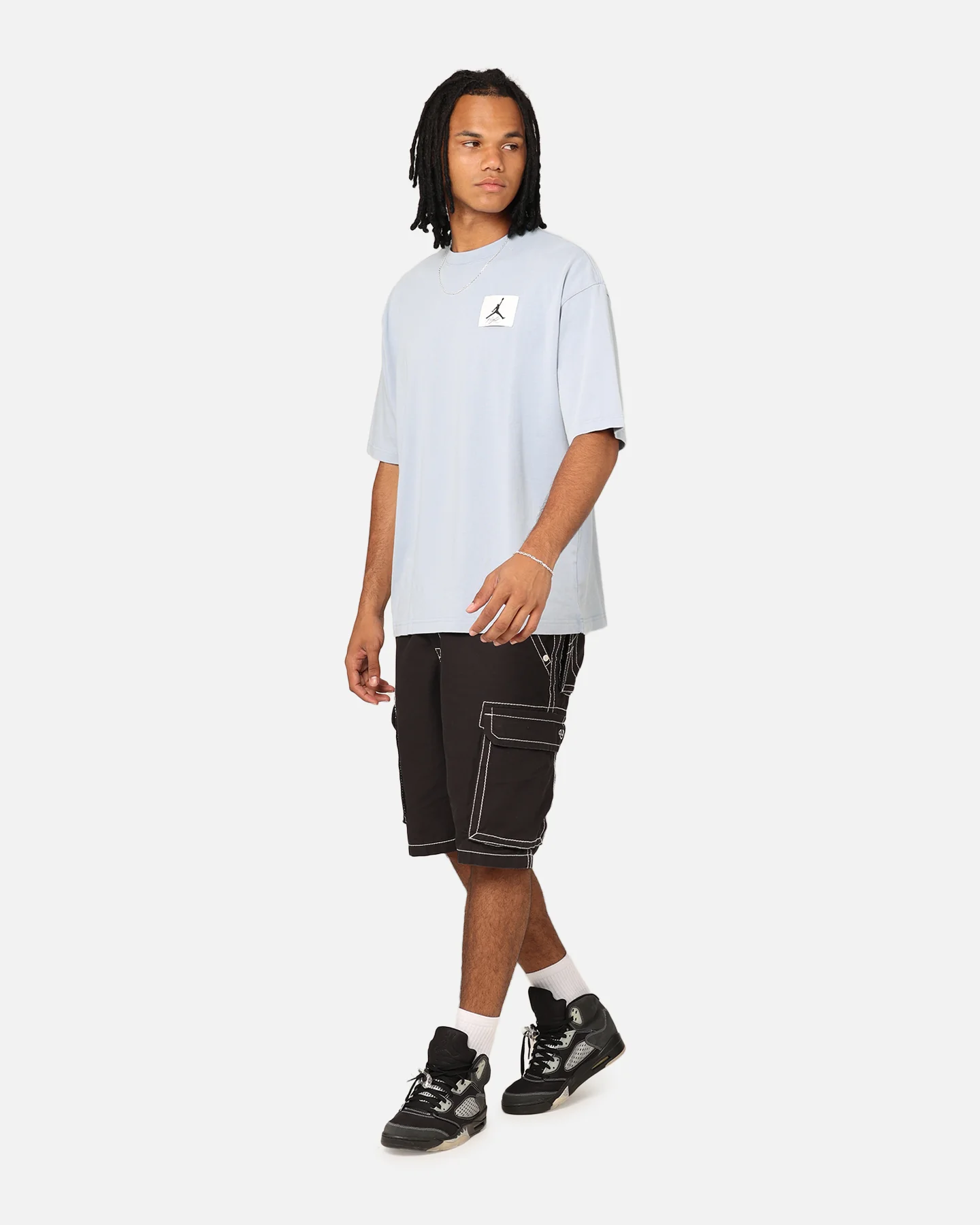 Jordan Flight Essentials Oversized Crewneck T-Shirt Blue Grey - Image 2