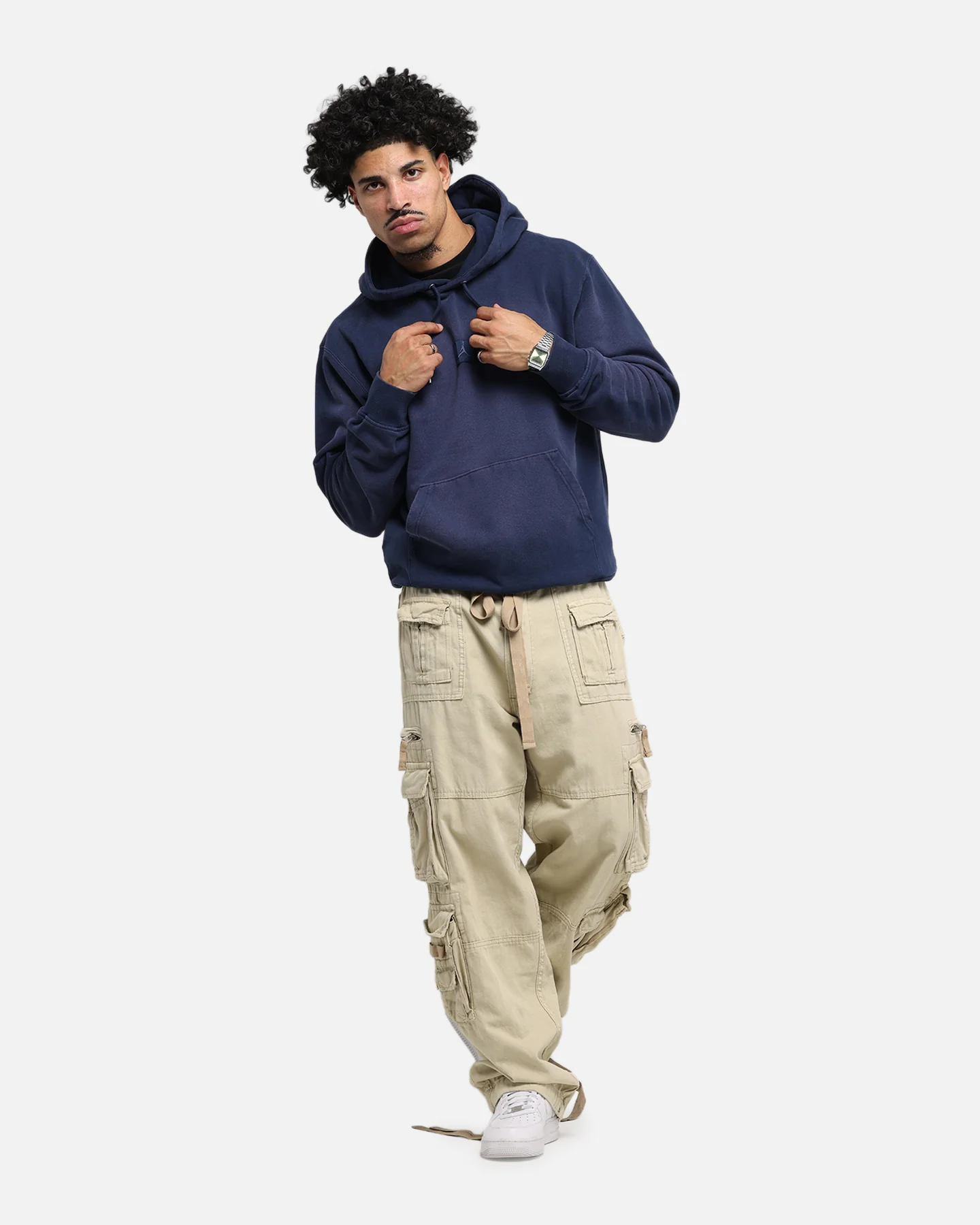 Jordan Flight Fleece Pullover Hoodie Midnight Navy - Image 2