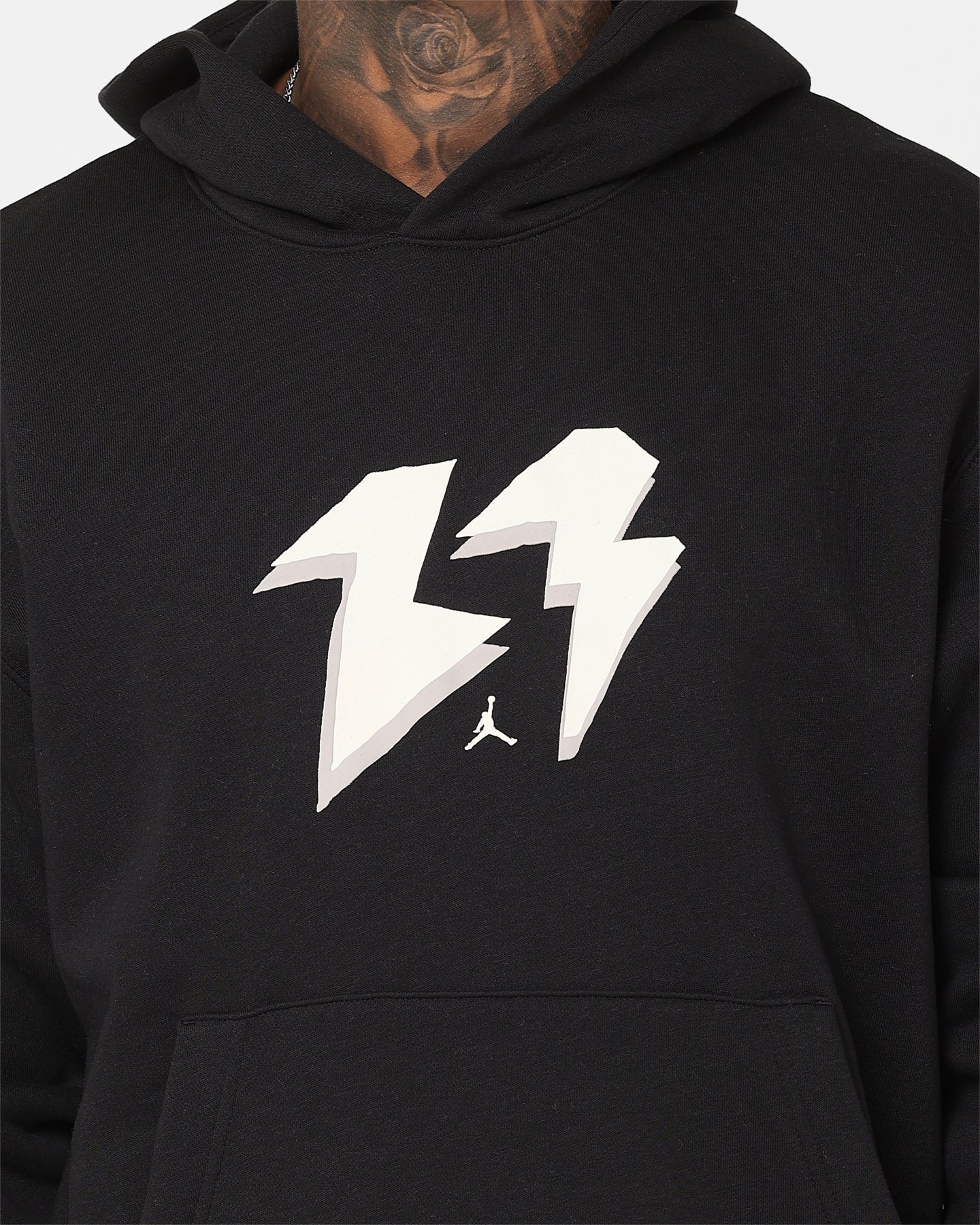 Jordan Flight MVP Fleece Pullover Hoodie Black/Sail - Image 4