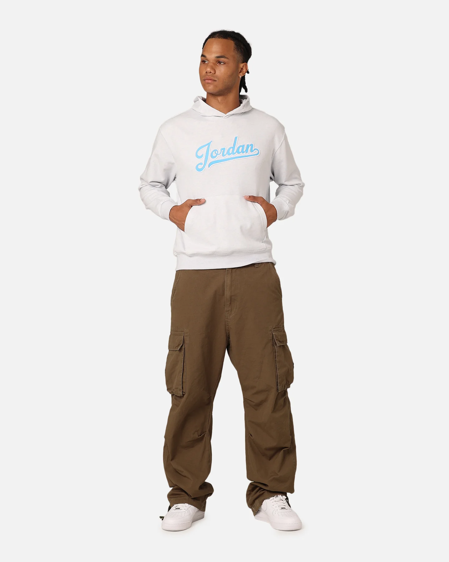 Jordan Flight MVP Fleece Pullover Hoodie Pure Platinum - Image 2