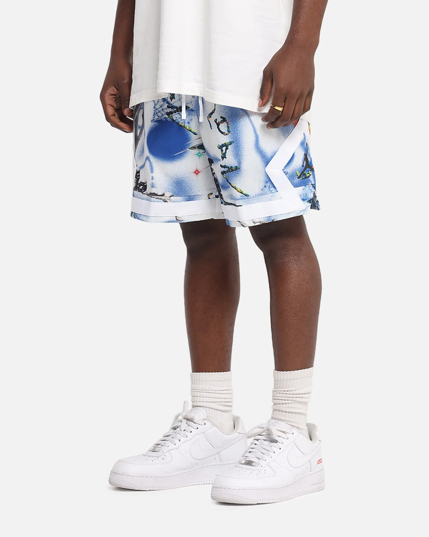 Jordan Jumpman Dri-FIT Sport Diamond Shorts White/Black - Image 6