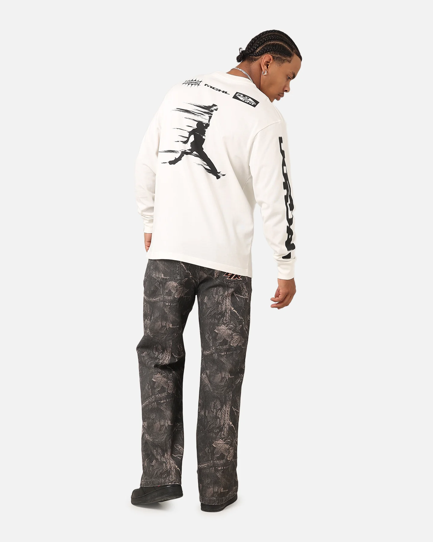 Jordan Jumpman MVP 85 Long Sleeve Crewneck T-Shirt Sail/Black - Image 3