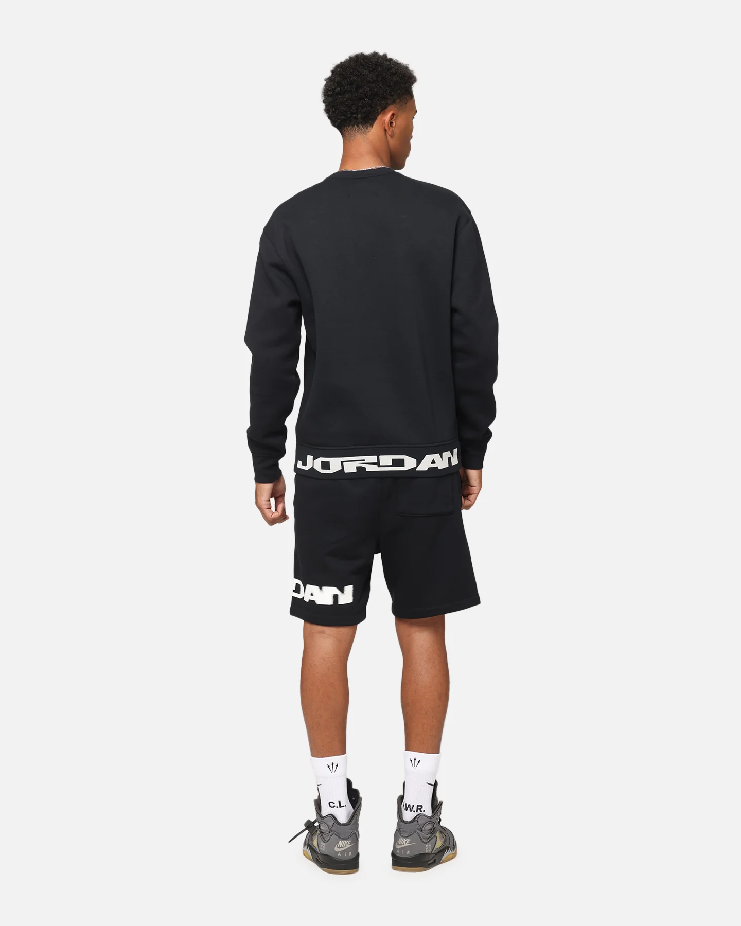 Jordan Jumpman MVP Graphic Fleece Crewneck Sweatshirt Black/Sail - Image 4