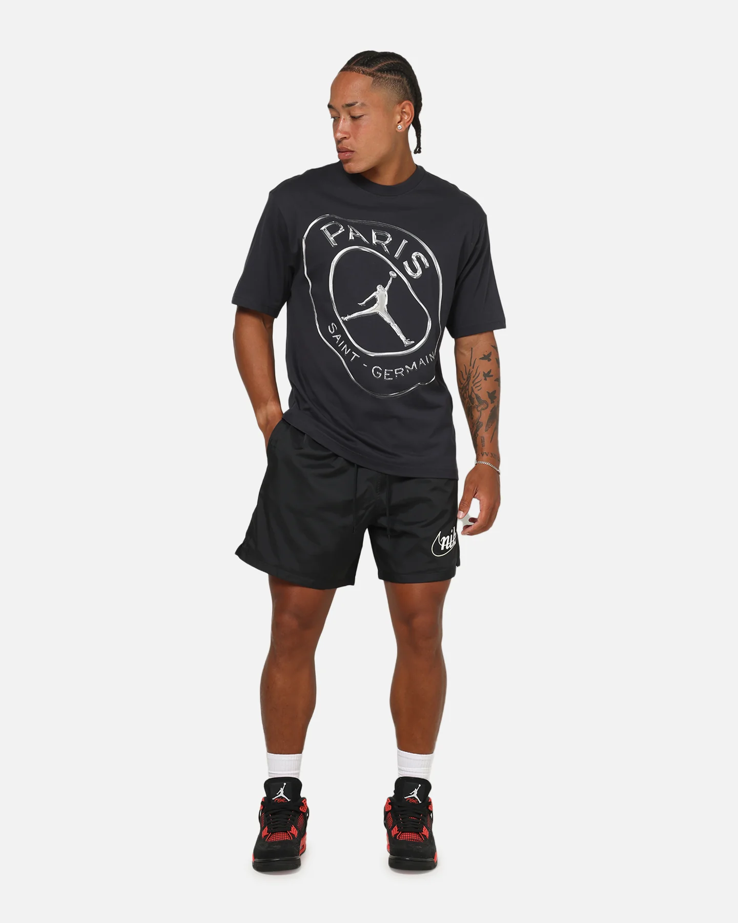 Jordan Jumpman Paris Saint-Germain Practice T-Shirt Oil Gre/White - Image 2