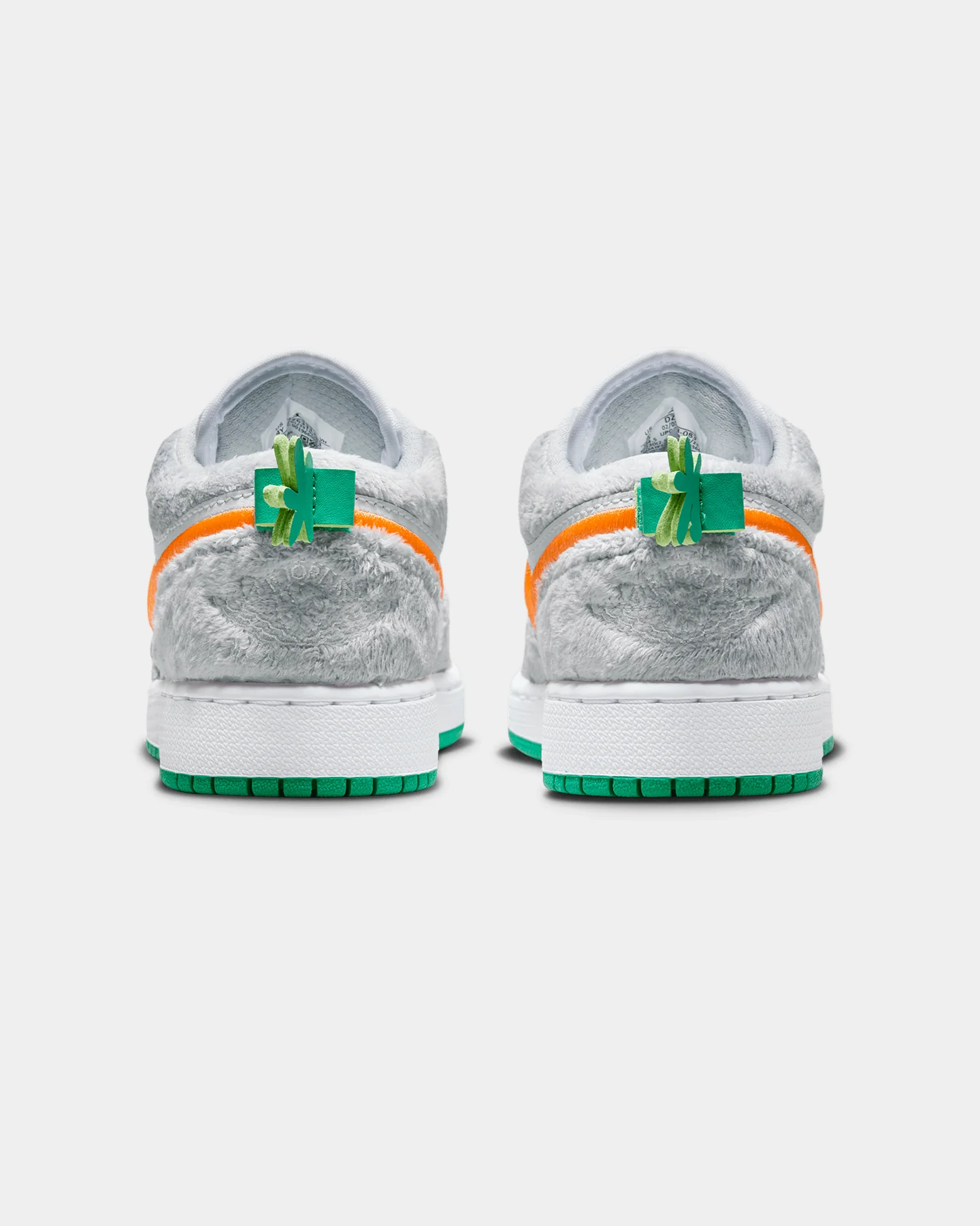 Jordan Kids' Air Jordan 1 Low SE (GS) "Rabbit" Light Smoke Grey/Total Orange/White/Stadium Green - Image 3