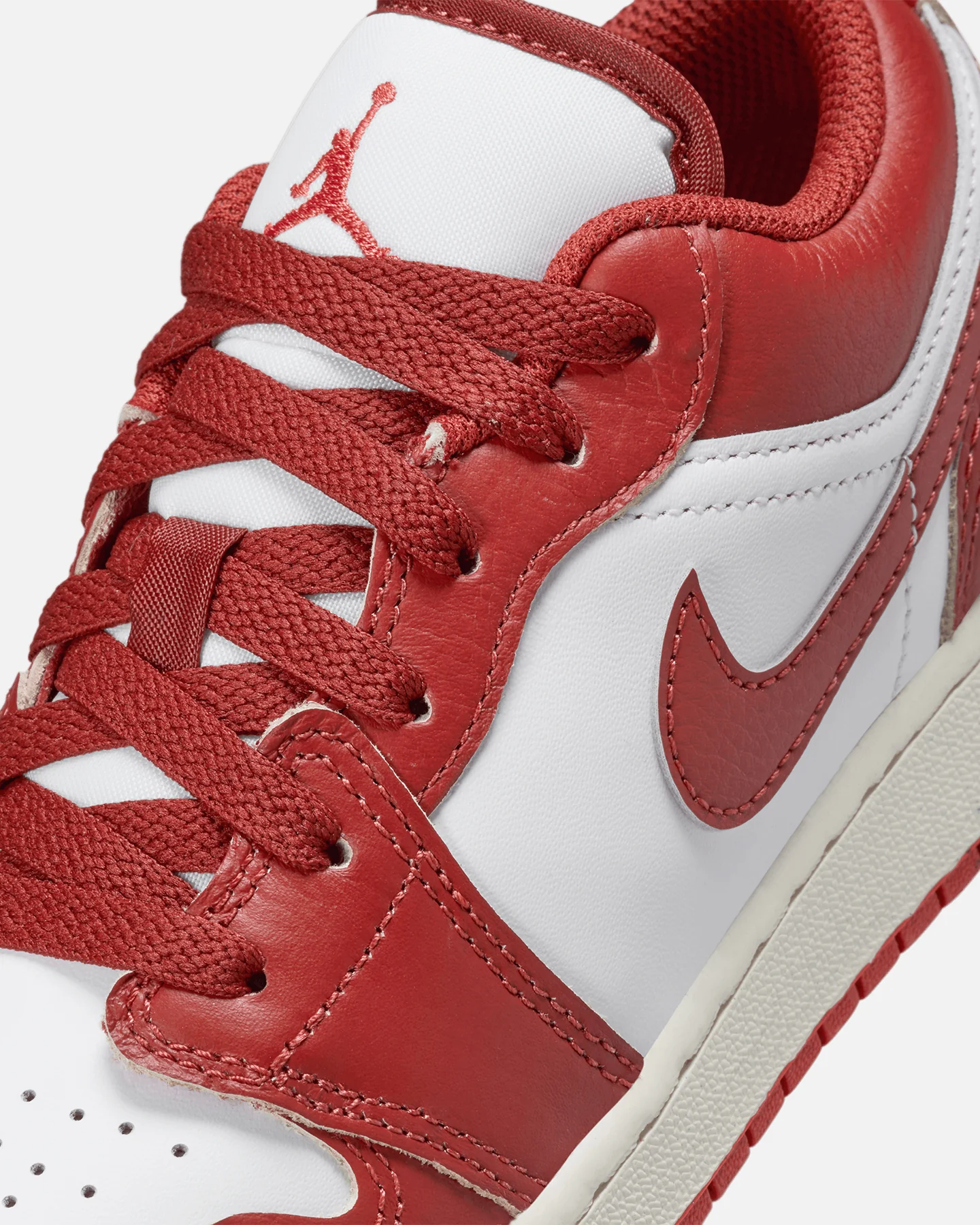 Jordan Kids' Air Jordan 1 Low SE (GS) White/Dune Red - Image 6