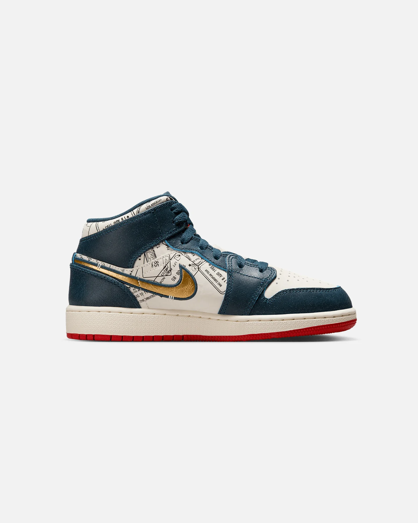 Jordan Kids' Air Jordan 1 Mid SE "Take Flight" (GS) Armoury Navy/Metallic Gold - Image 4