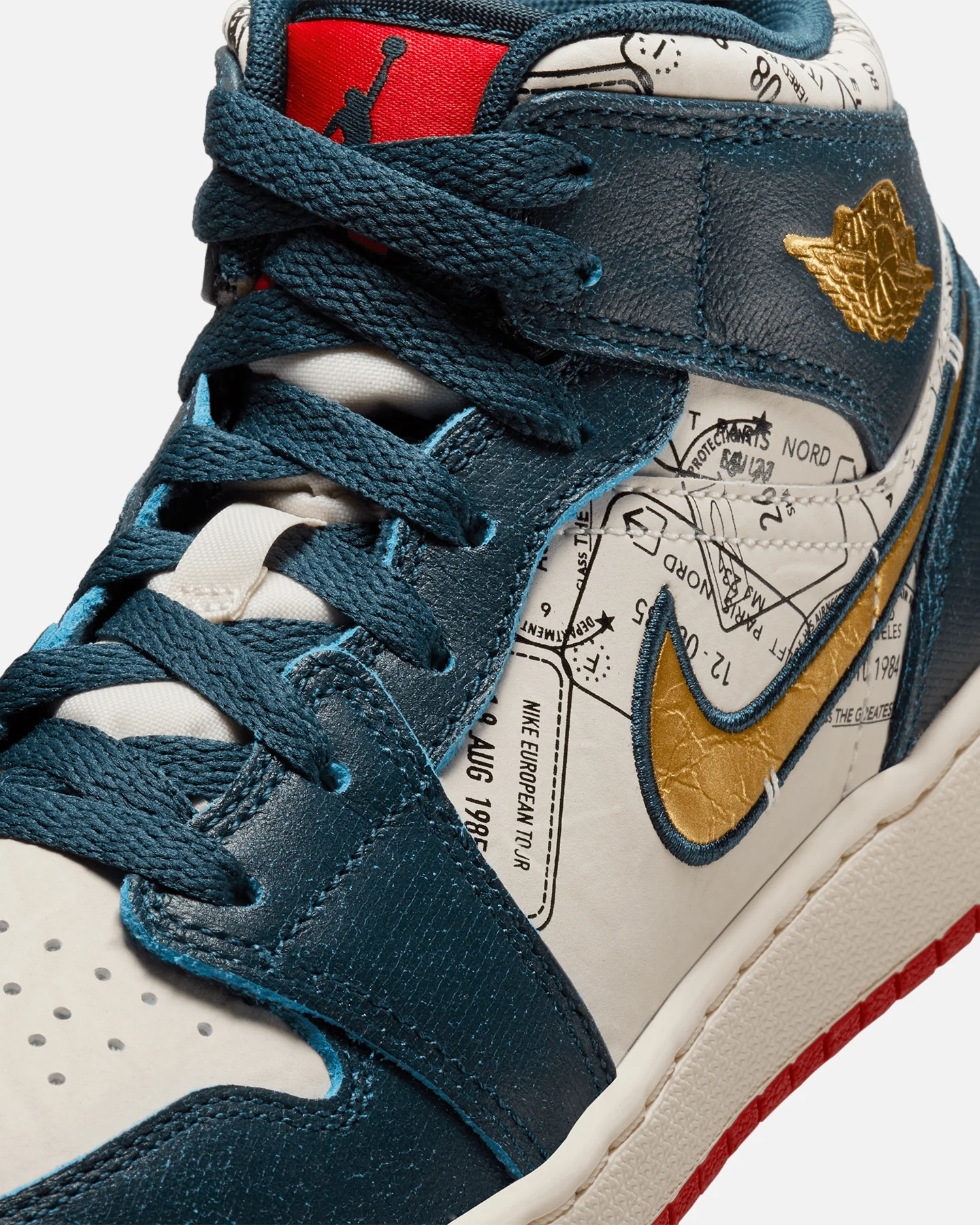 Jordan Kids' Air Jordan 1 Mid SE "Take Flight" (GS) Armoury Navy/Metallic Gold - Image 6
