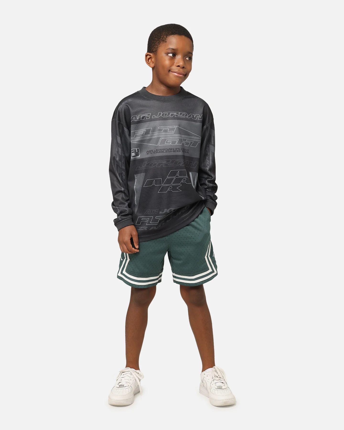 Jordan Kids' Dri-FIT Diamond Shorts Oxidized Green - Image 2