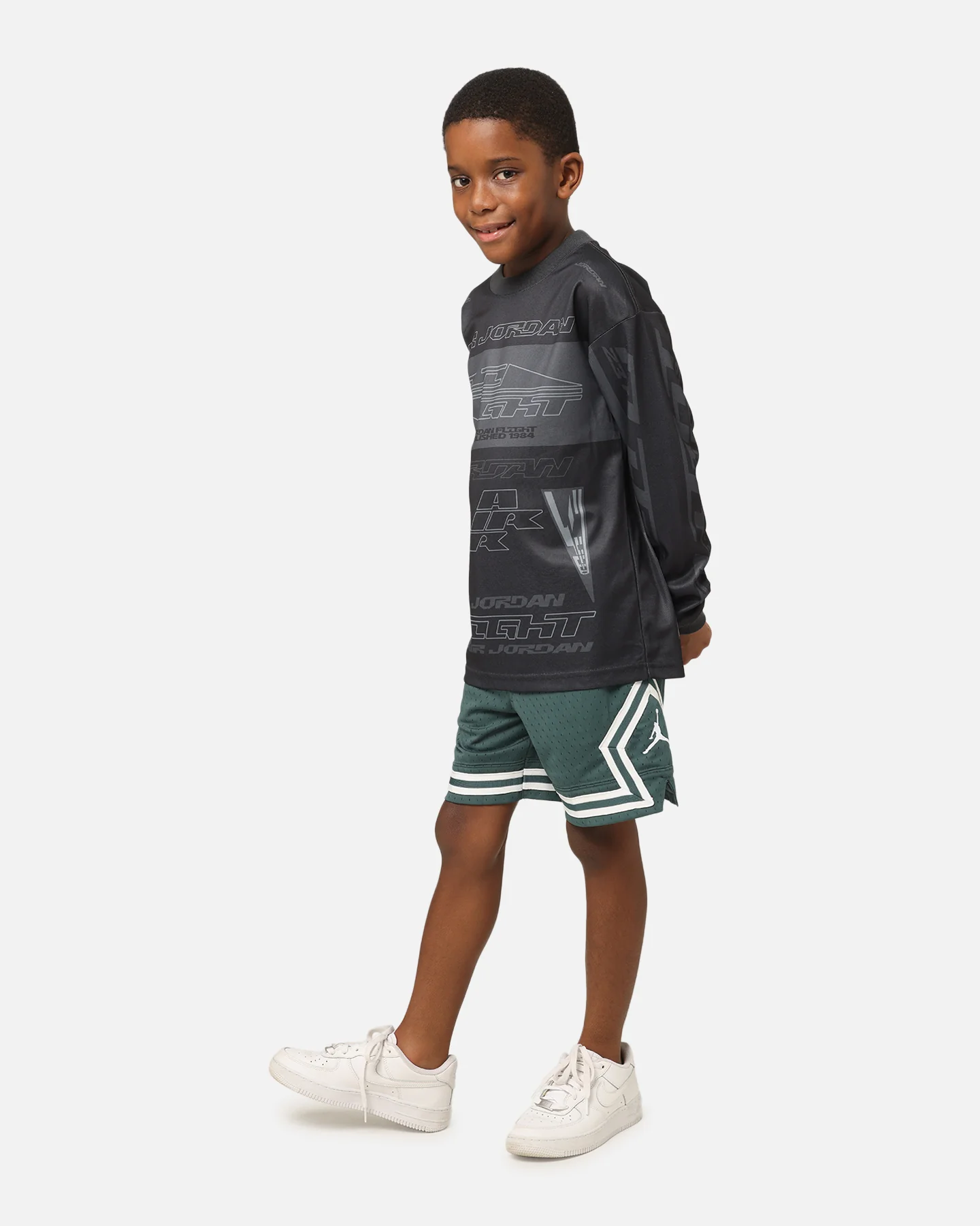 Jordan Kids' MVP Motorsport Long Sleeve Jersey Black - Image 2