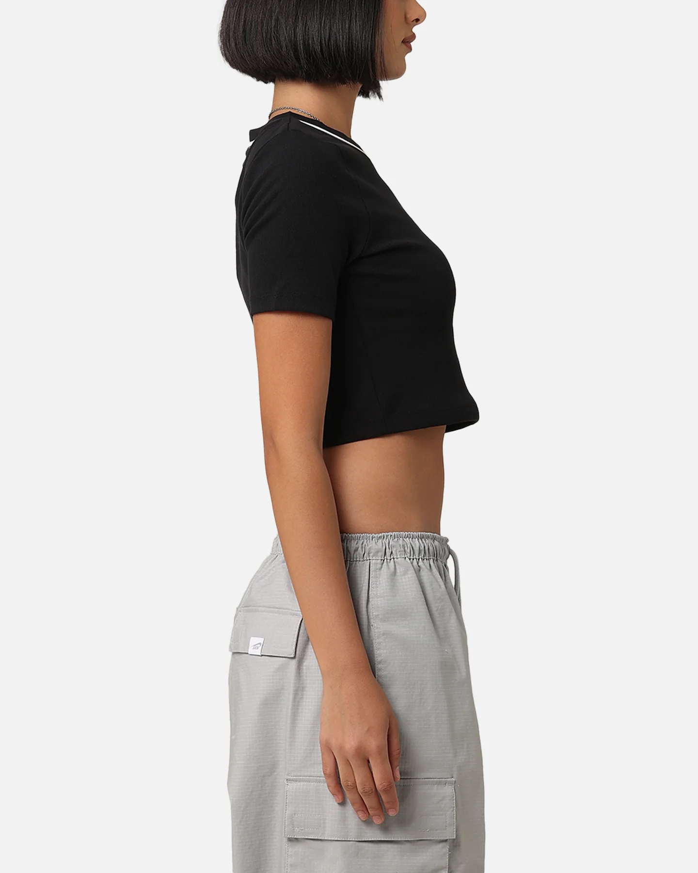 Jordan Women's Cropped Knit Top Black/White - Image 4