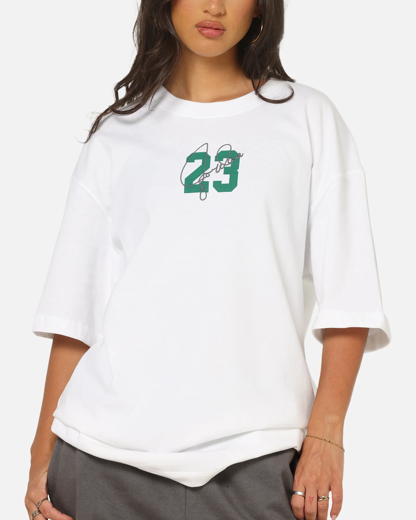 Jordan Women's Essentials Brooklyn 23 Graphic T-Shirt White - Image 8
