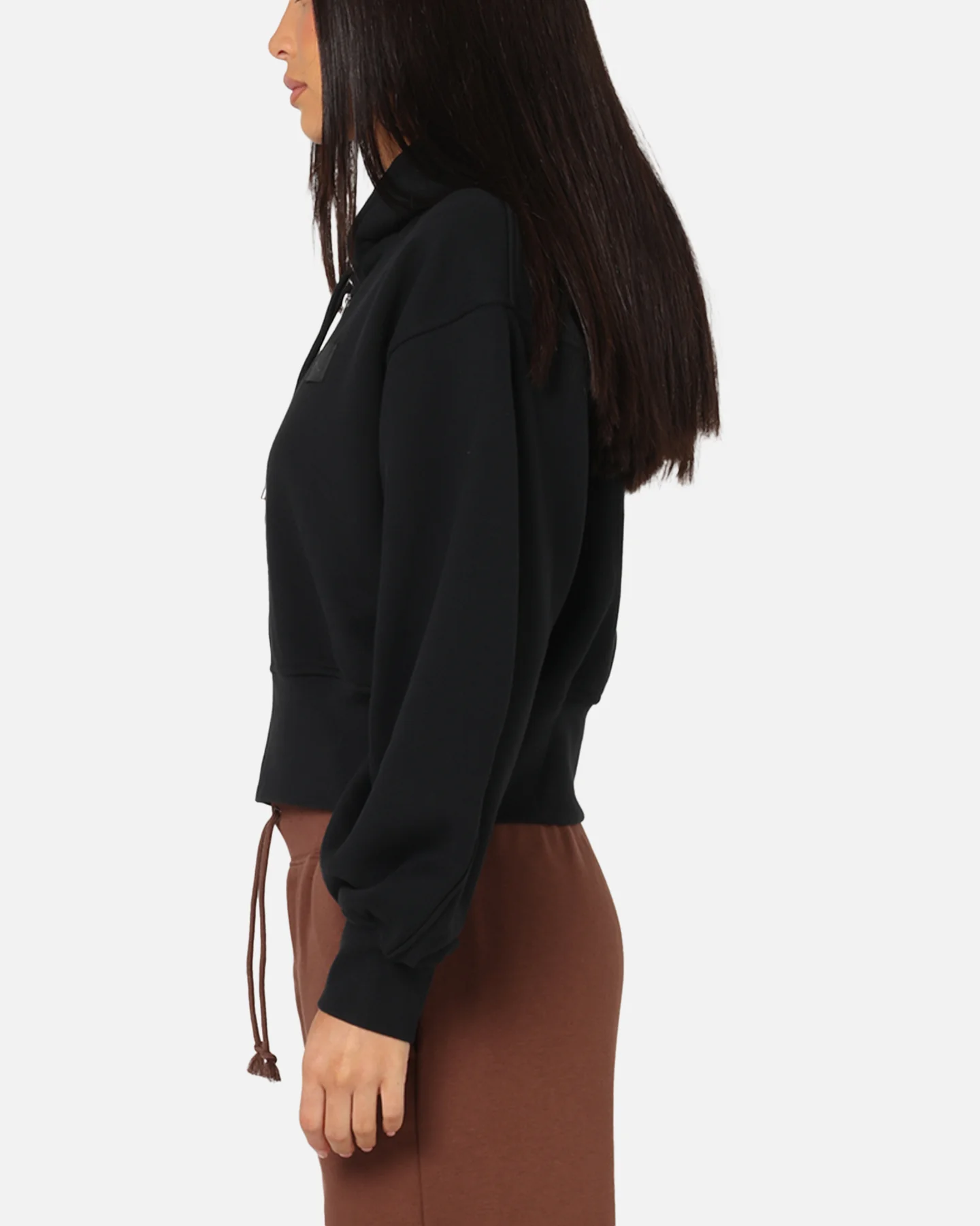 Jordan Women's Flight Fleece Satin-Lined Hoodie Black/Dark Smoke - Image 5