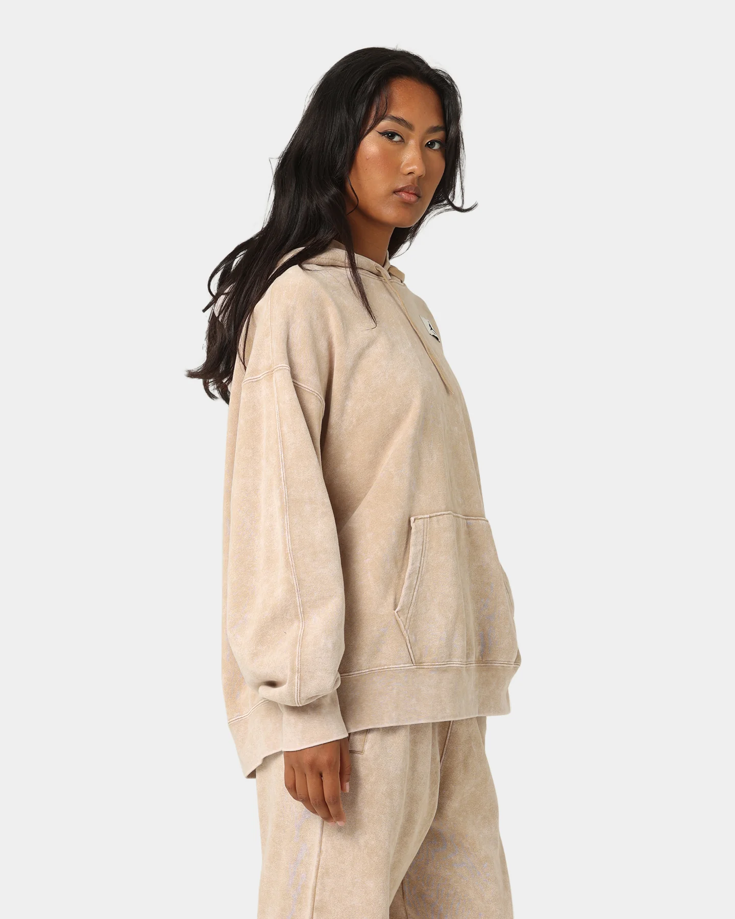 Jordan Women's Flight Fleece Washed Hoodie Desert - Image 5