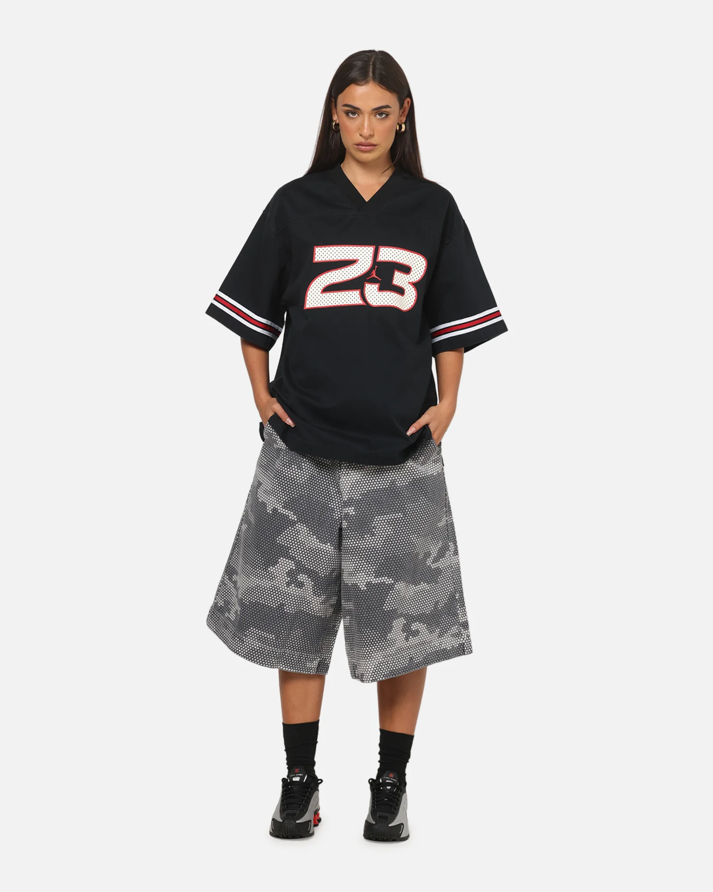 Jordan Women's Flight Woven Jersey Top Black - Image 2