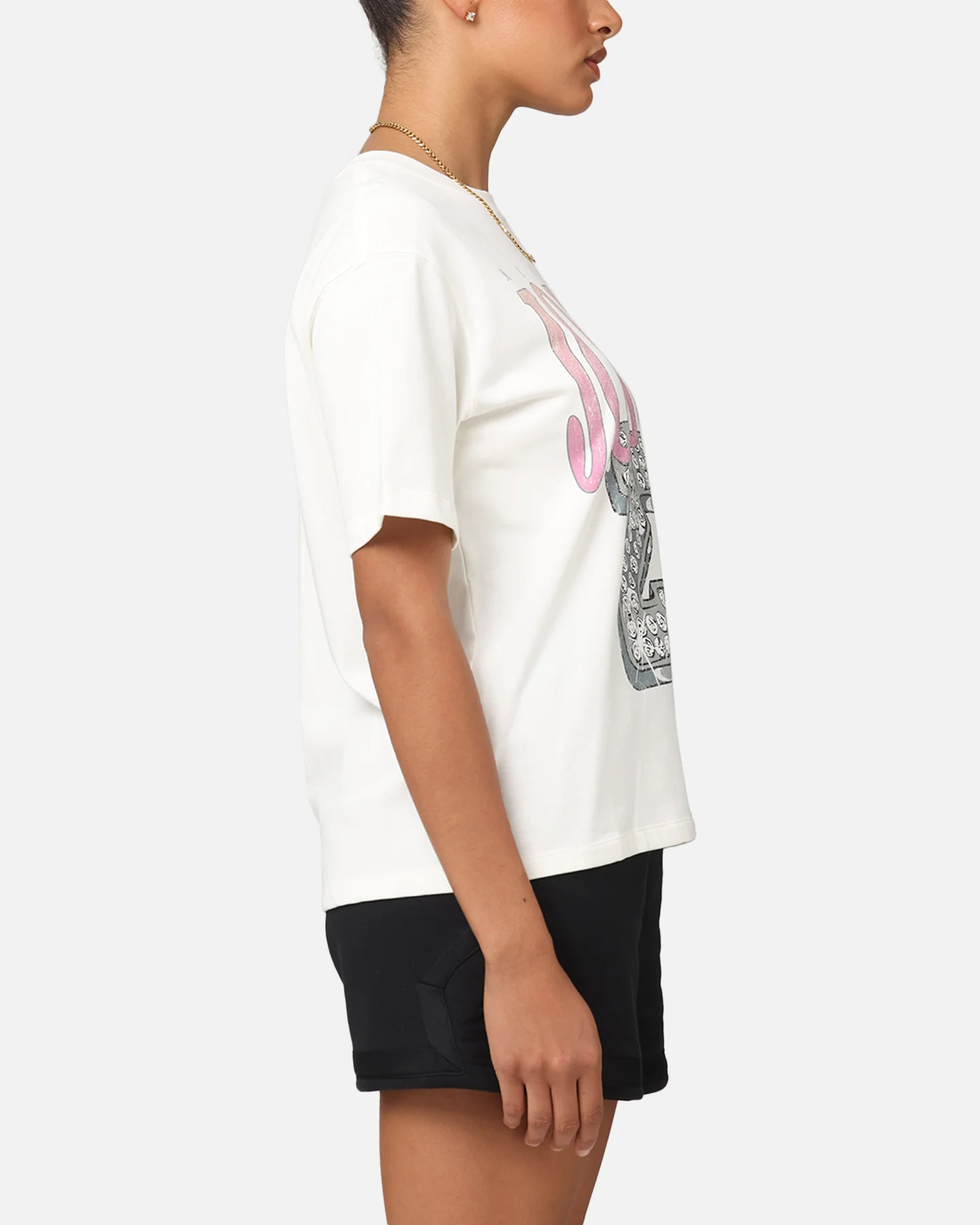 Jordan Women's Heritage Graphic T-Shirt Sail/Orchid - Image 4