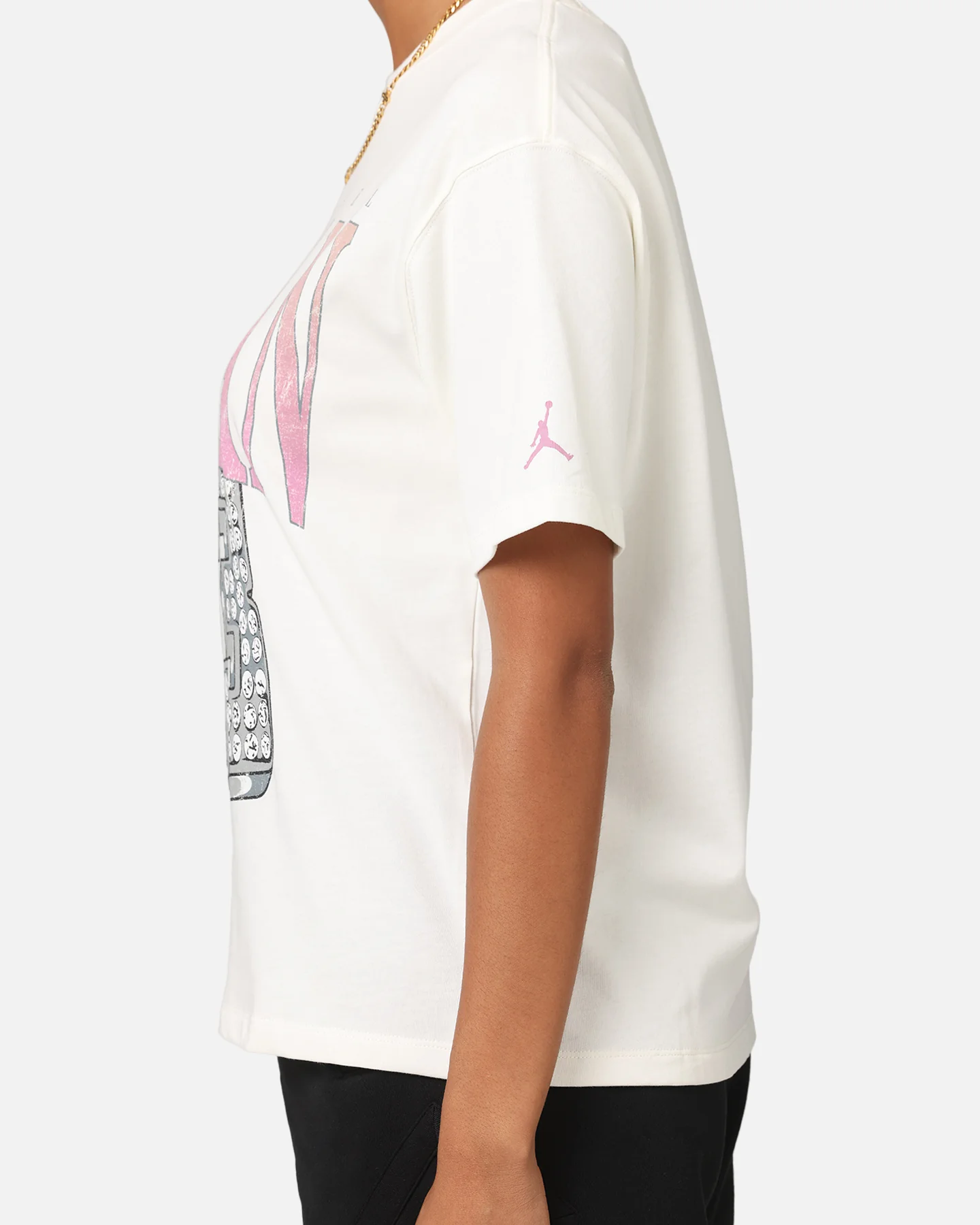 Jordan Women's Heritage Graphic T-Shirt Sail/Orchid - Image 7