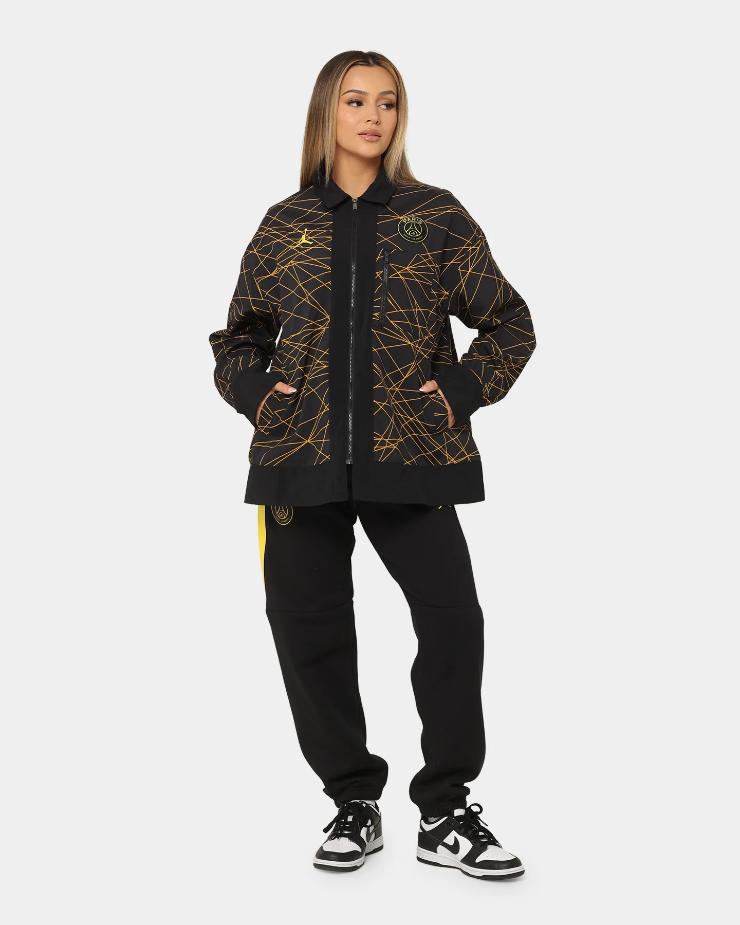 Jordan Women's Jordan X Paris Saint-Germain Anthem Jacket Black/Tour Yellow - Image 2