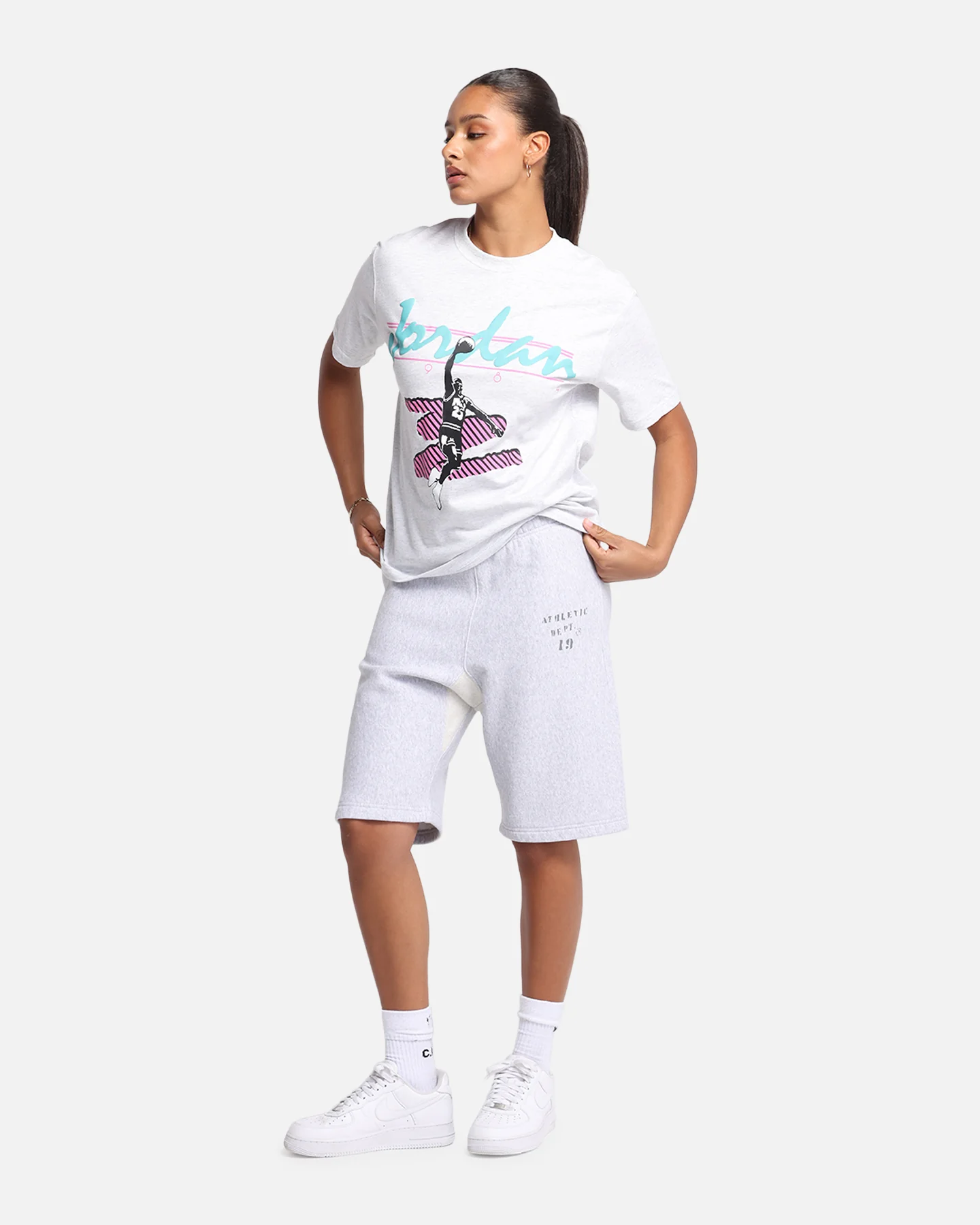 Jordan Women's MVP Graphic T-Shirt Birch Heather - Image 2