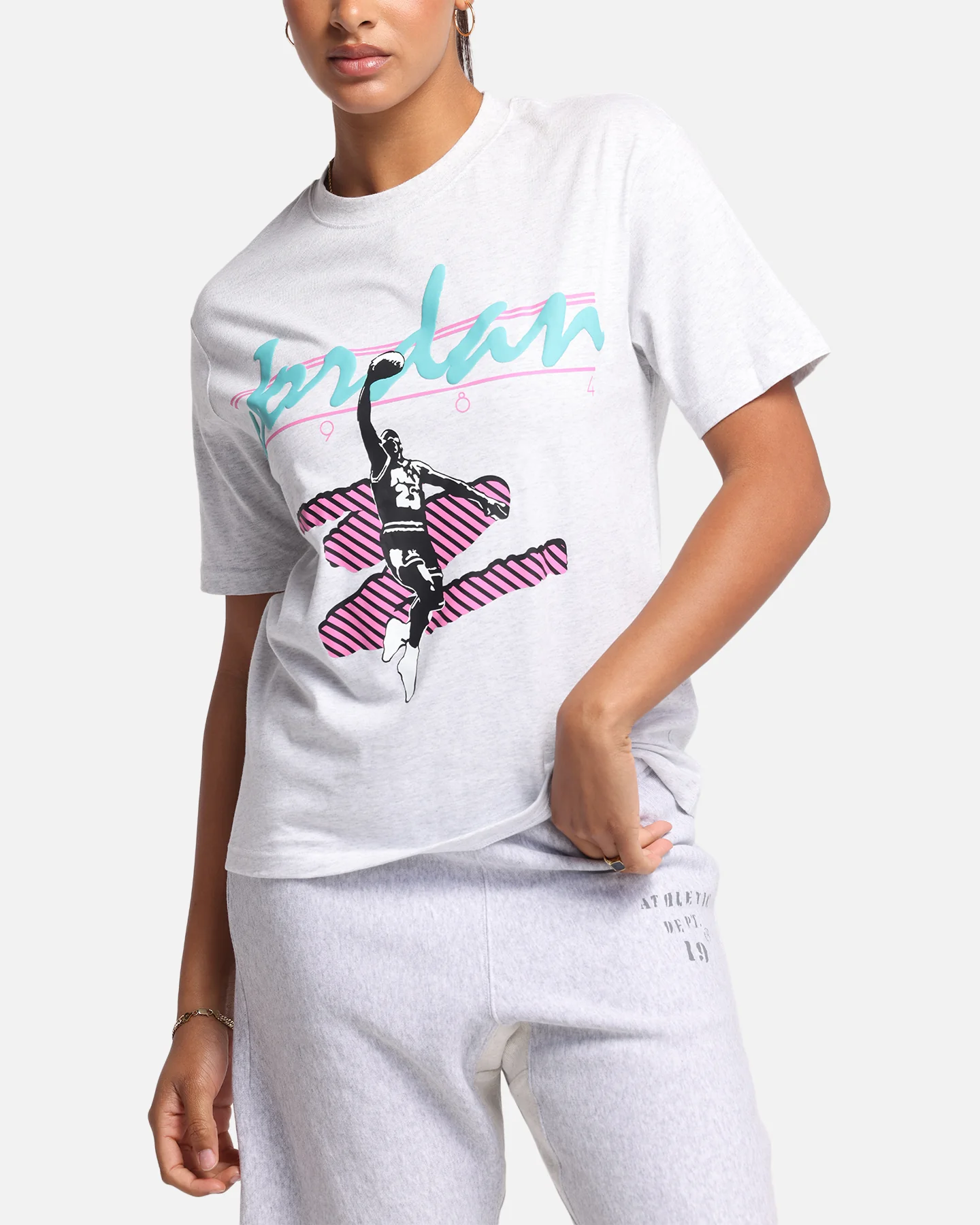Jordan Women's MVP Graphic T-Shirt Birch Heather - Image 6