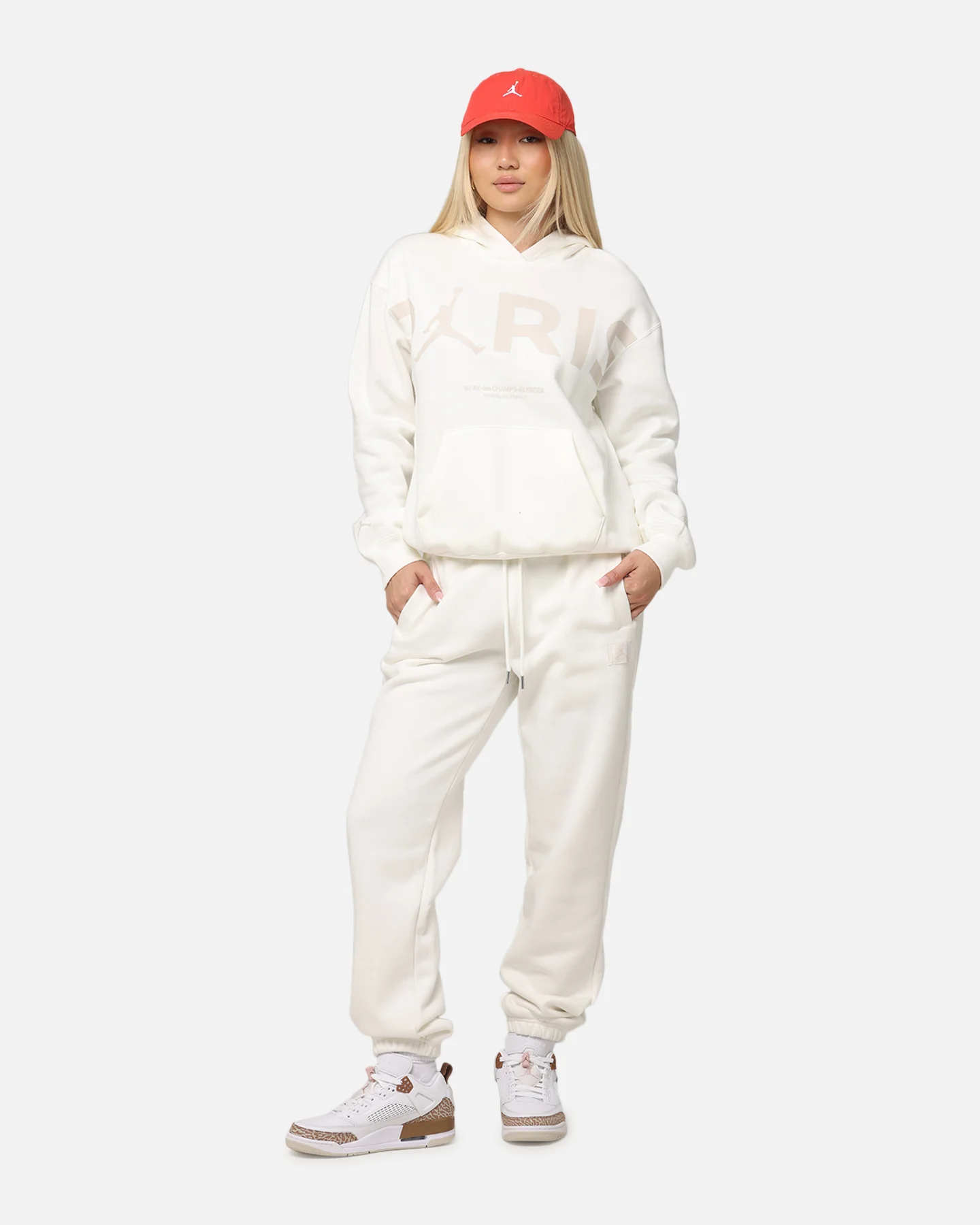 Jordan Women's Paris Saint-Germain Brooklyn Fleece Graphic Pullover Hoodie Sail - Image 2