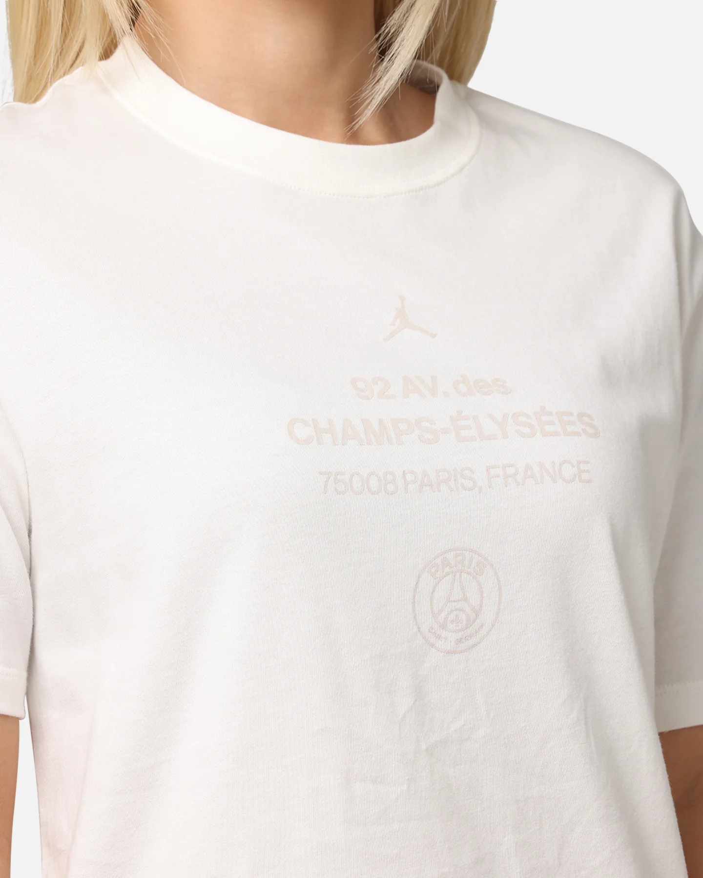 Jordan Women's Paris Saint-Germain Graphic T-Shirt Rust Sail/Pale Ivory - Image 8