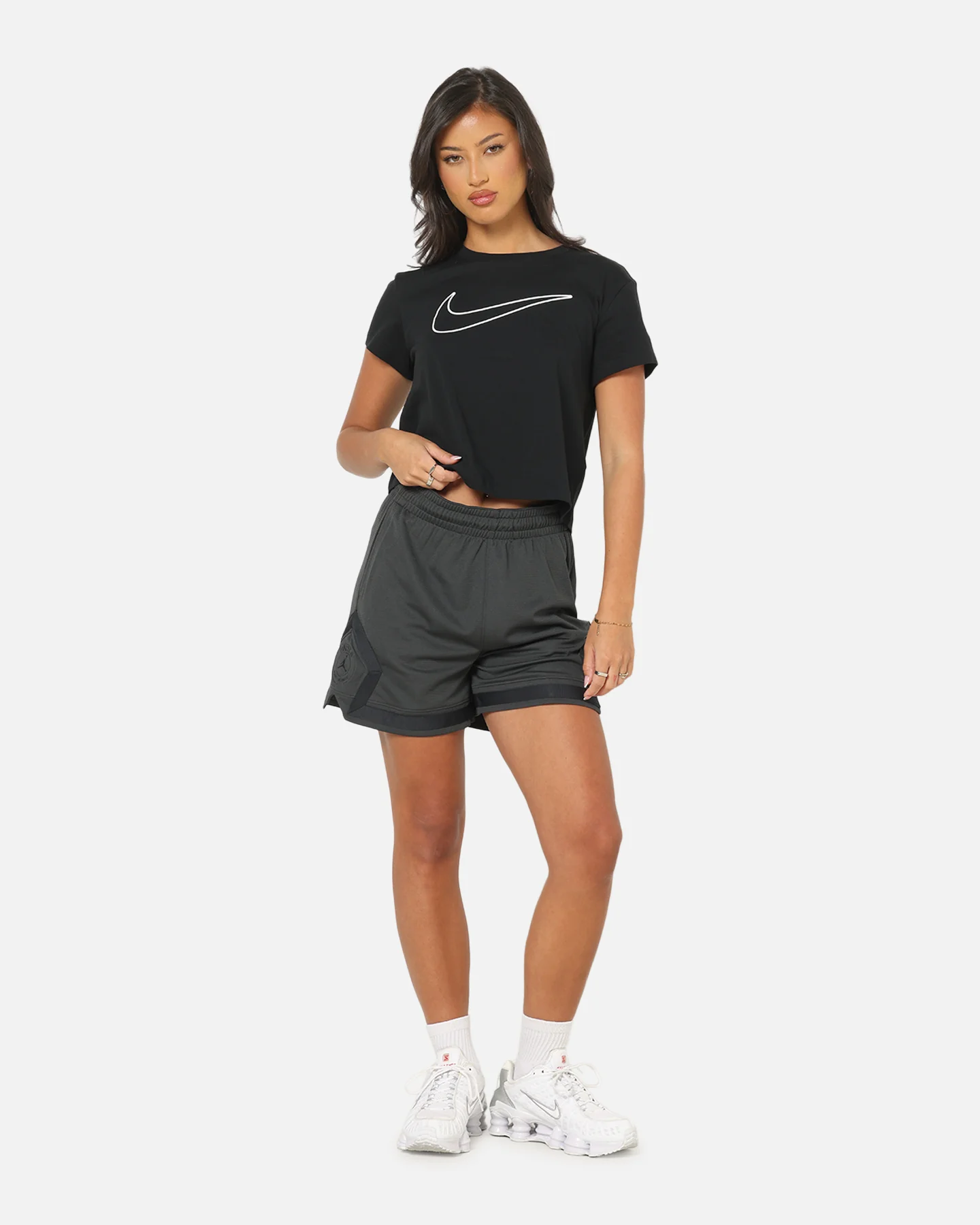 Jordan Women's Paris Saint-Germain Sport Diamond Shorts Anthracite/Off White - Image 2