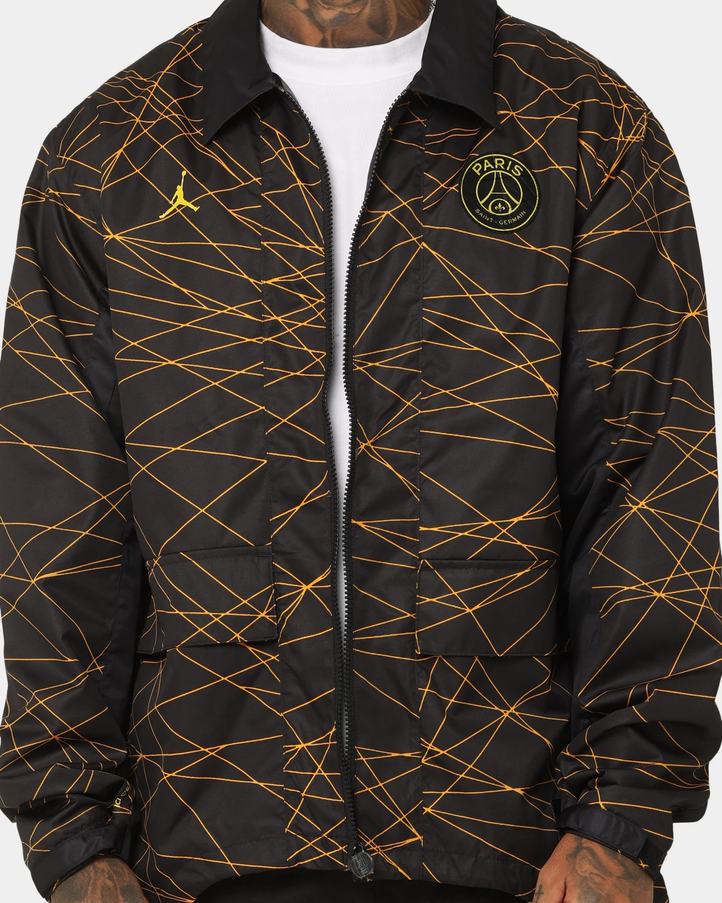 Jordan X Paris Saint-Germain Anthem Jacket Black/Tour Yellow - Image 3