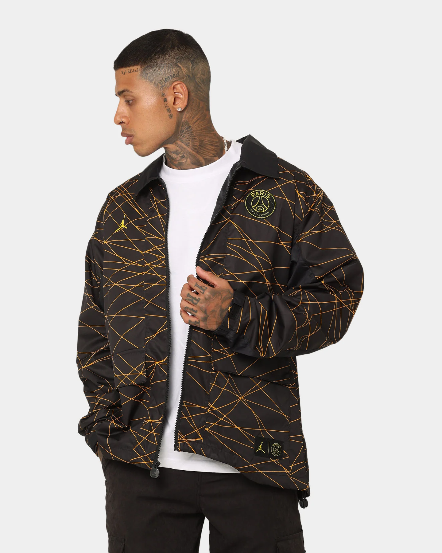 Jordan X Paris Saint-Germain Anthem Jacket Black/Tour Yellow - Image 6