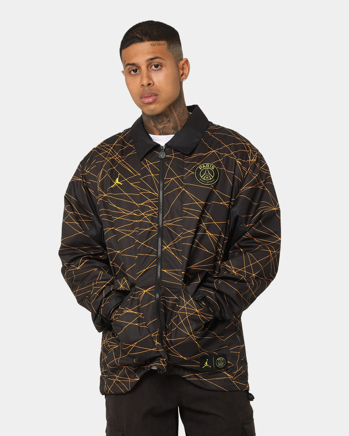 Jordan X Paris Saint-Germain Anthem Jacket Black/Tour Yellow - Image 7