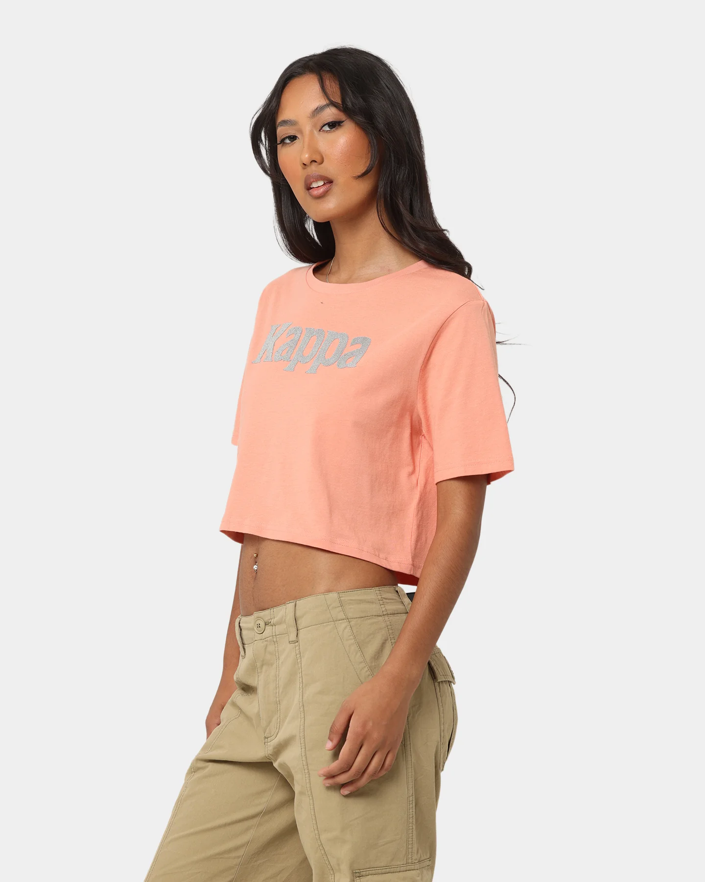 Kappa Women's Authentic Elegraphy T-Shirt Pink Coral - Image 6
