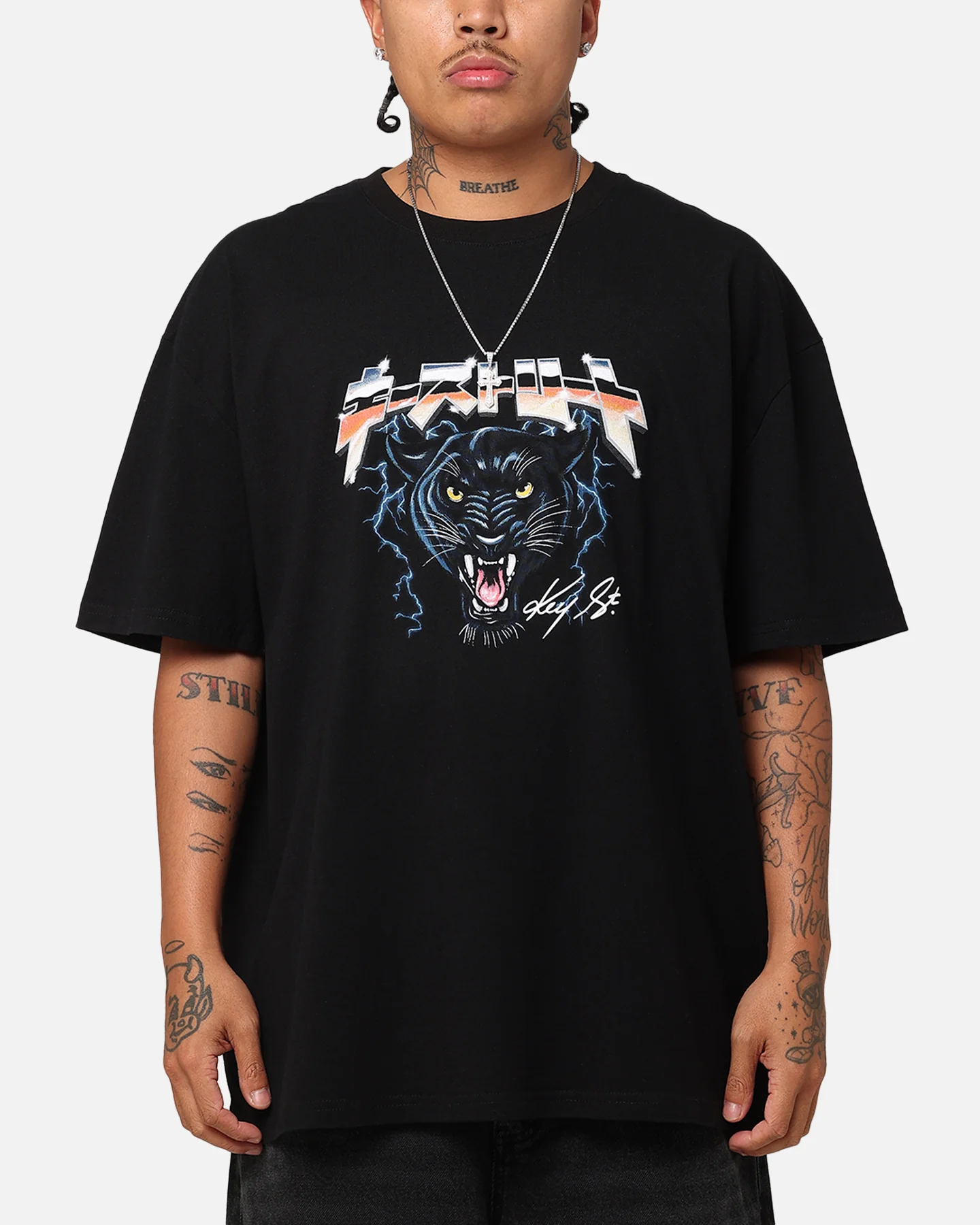 Key Street Panther Heavy T-Shirt Black - Image 2