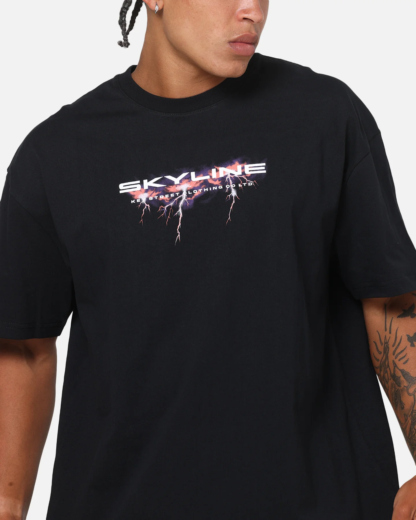 Key Street R32 Storm Heavy T-Shirt Black - Image 8