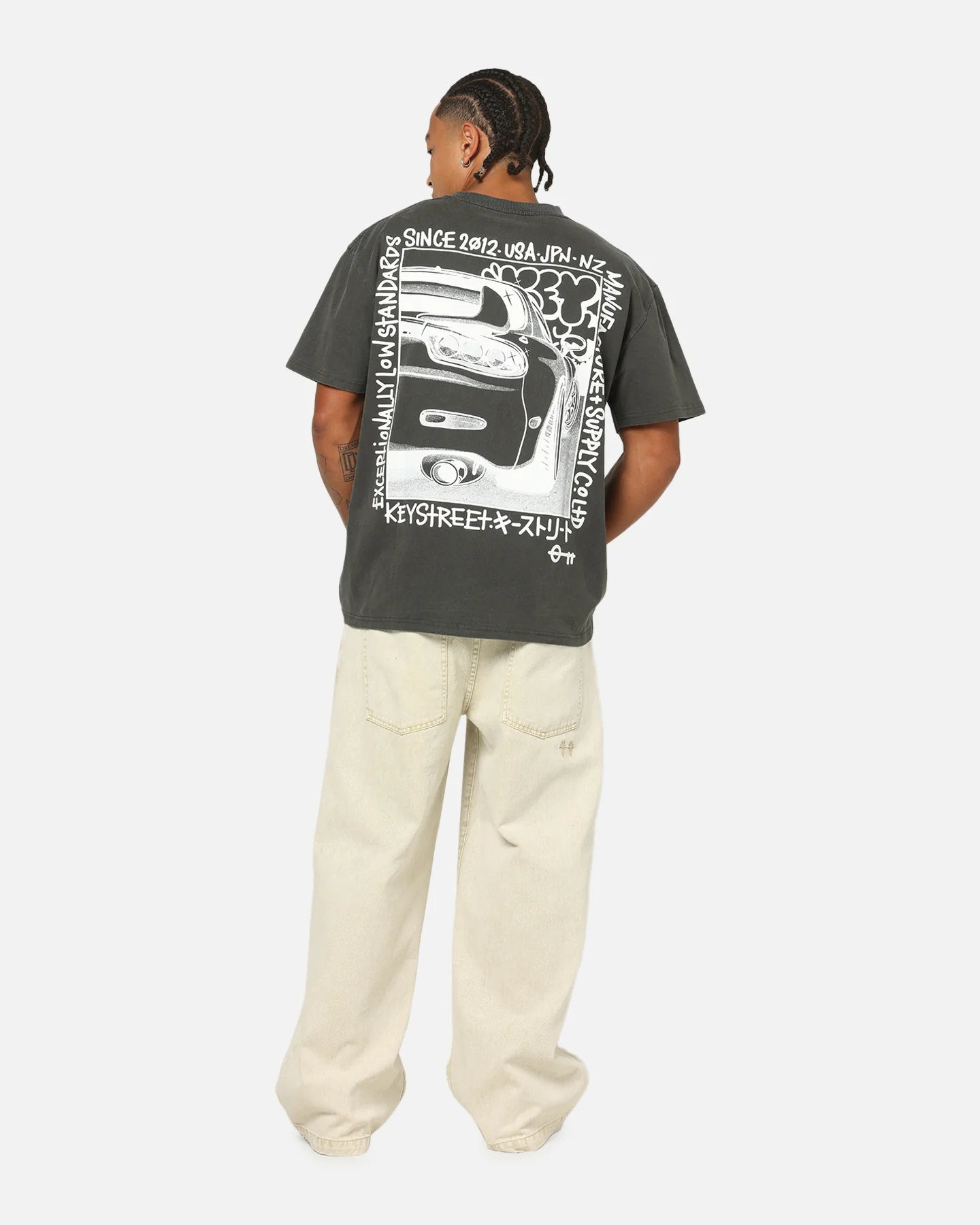 Key Street Twotone T-Shirt Black Wash - Image 3