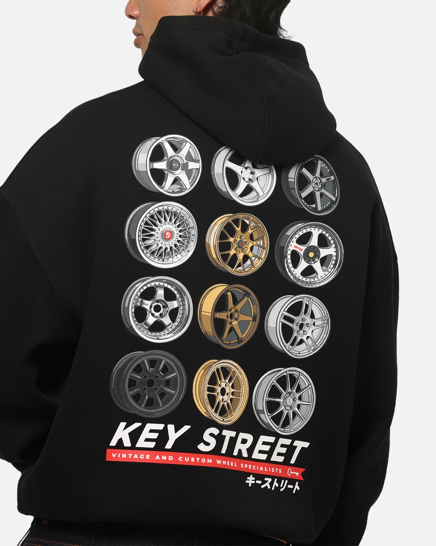 Key Street Wheels Hoodie Black - Image 7