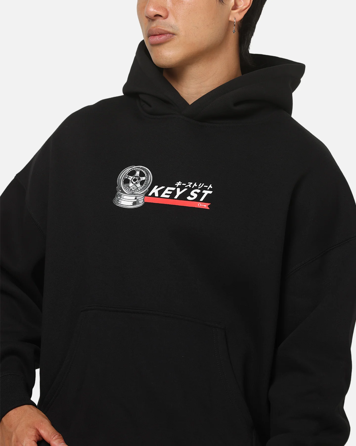 Key Street Wheels Hoodie Black - Image 8