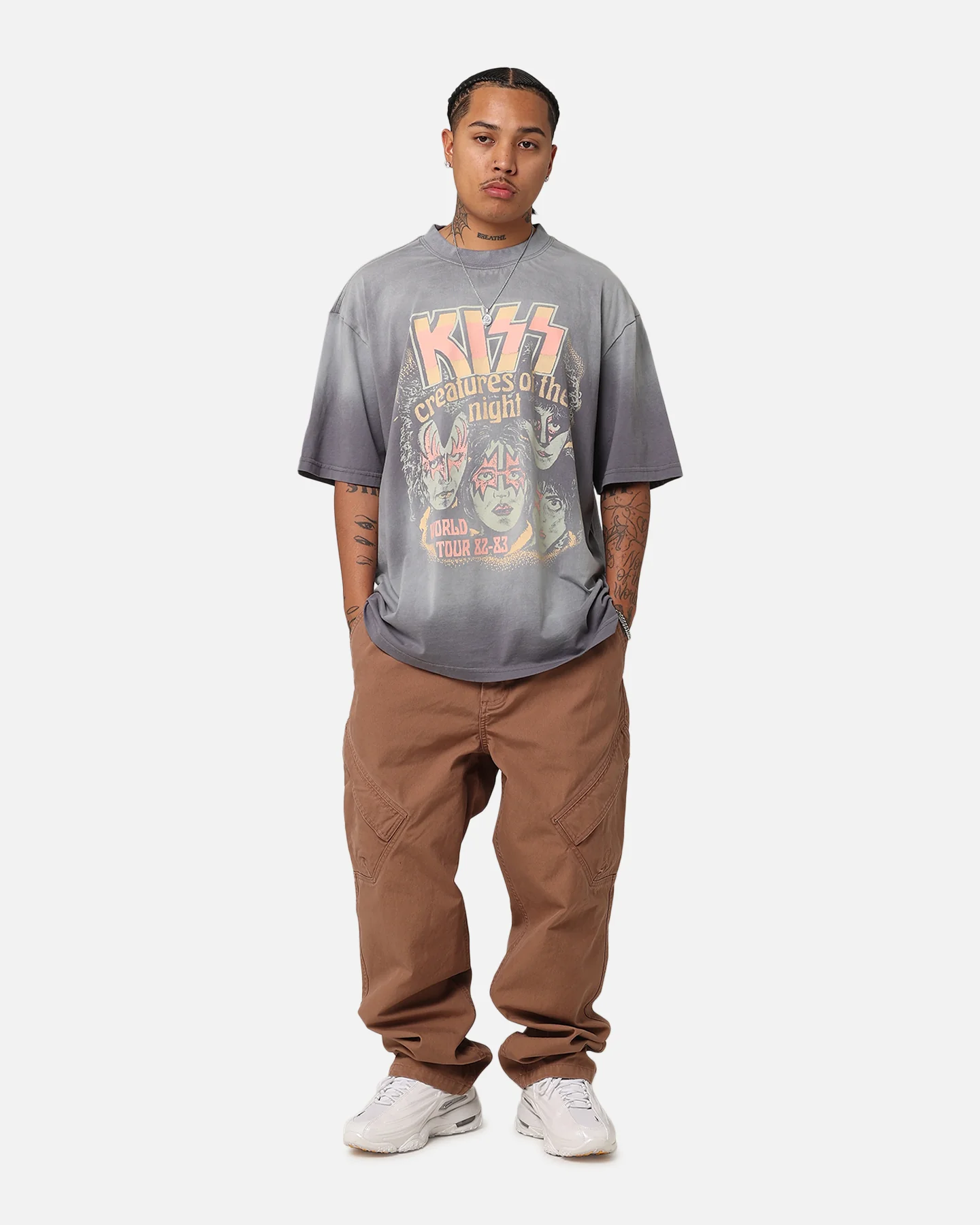 Kiss Creatures Of The Night T-Shirt Washed Grey - Image 2
