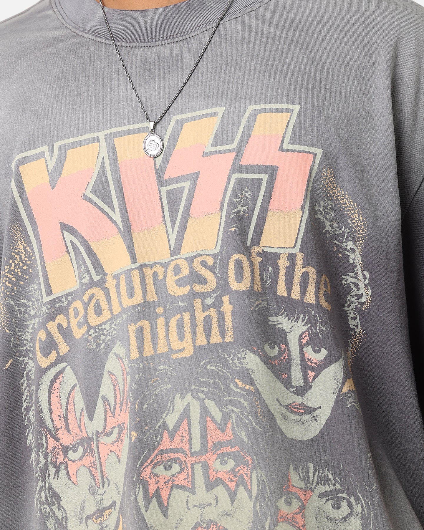 Kiss Creatures Of The Night T-Shirt Washed Grey - Image 6