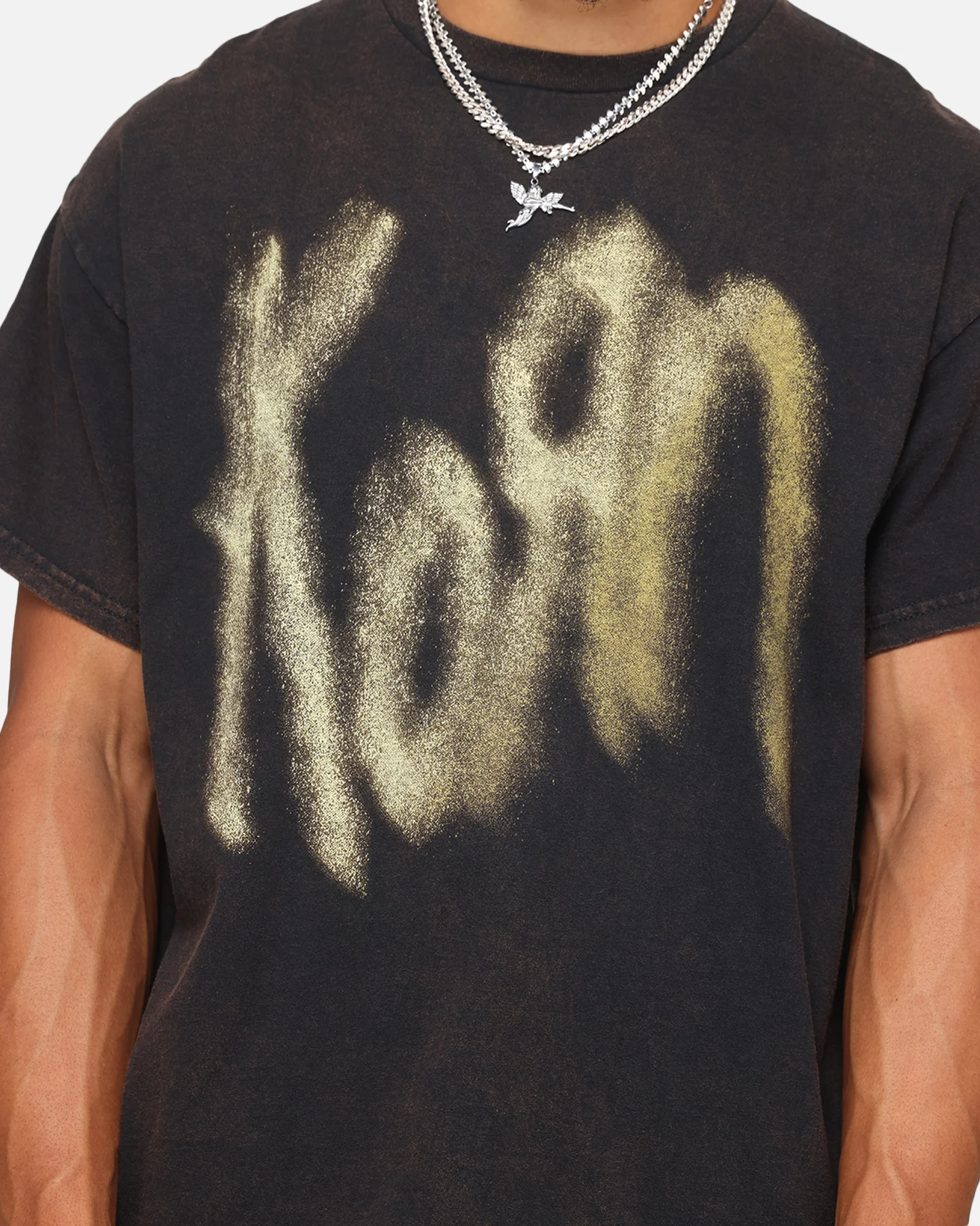Korn Logo Noise T-Shirt Black Vintage - Image 6