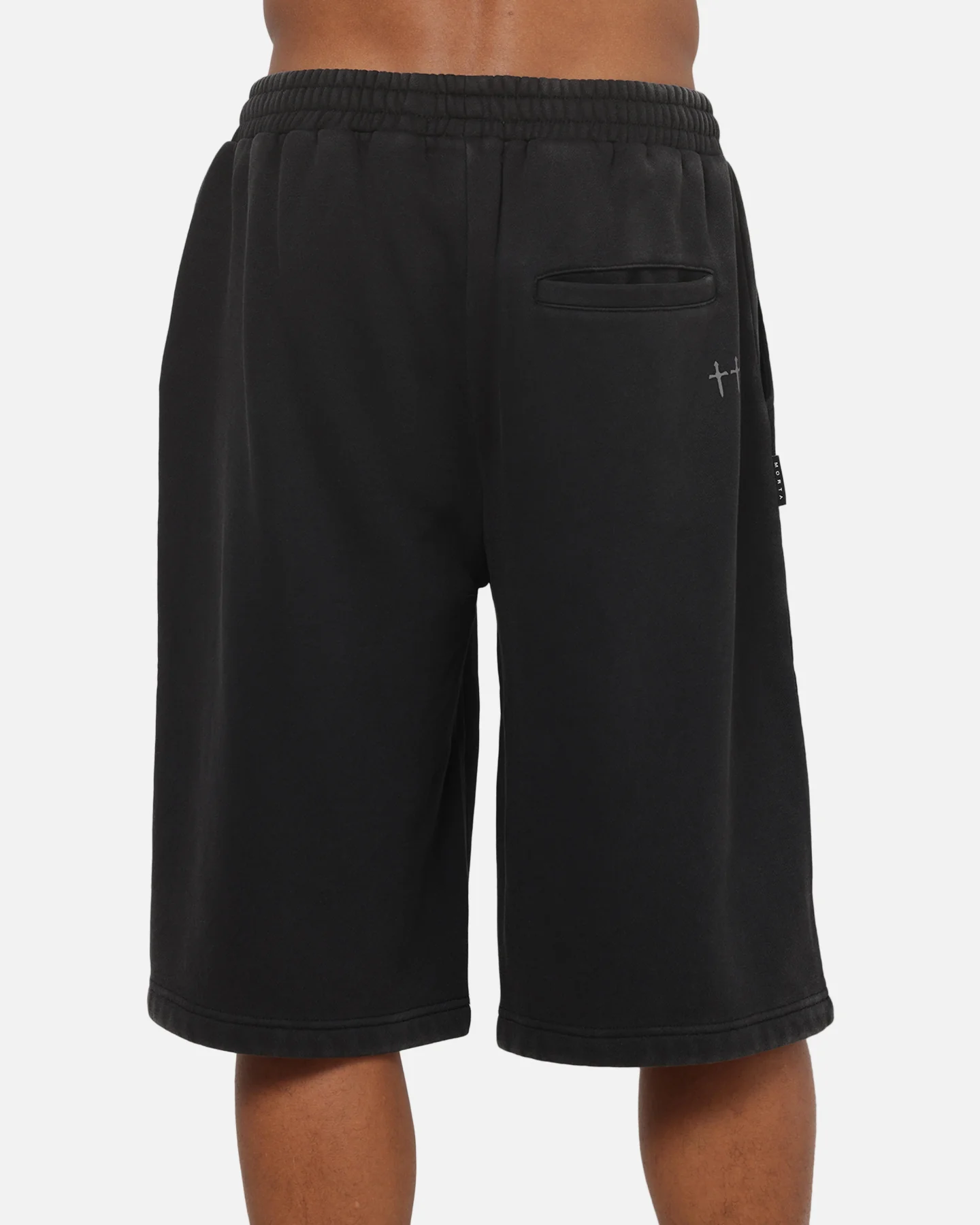 Saint Morta La Familia Baggy Sweat Shorts Washed Black - Image 8