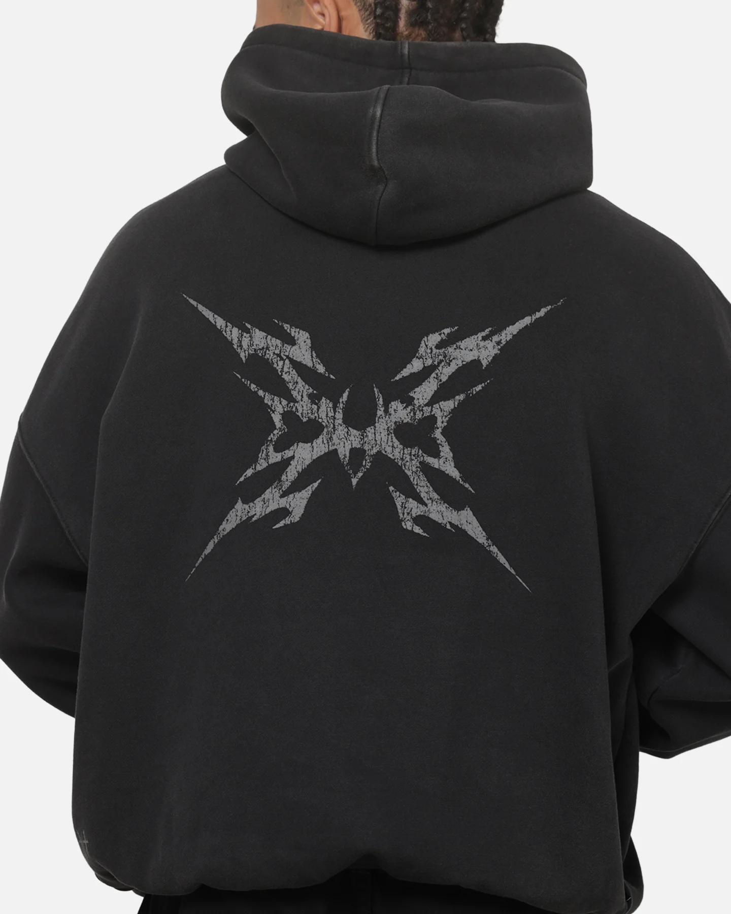 Saint Morta Worldwide Boxy Hoodie Washed Black - Image 8