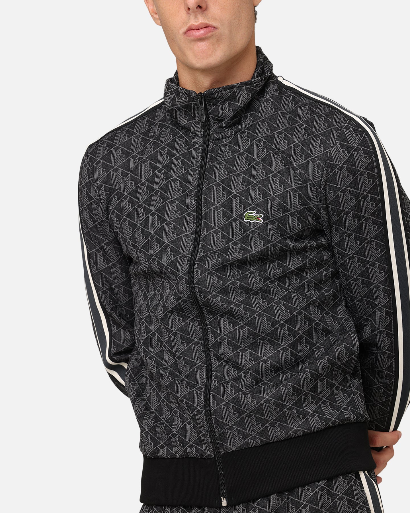 Lacoste Core Originals Monograms Track Jacket Black/Graphite - Image 6
