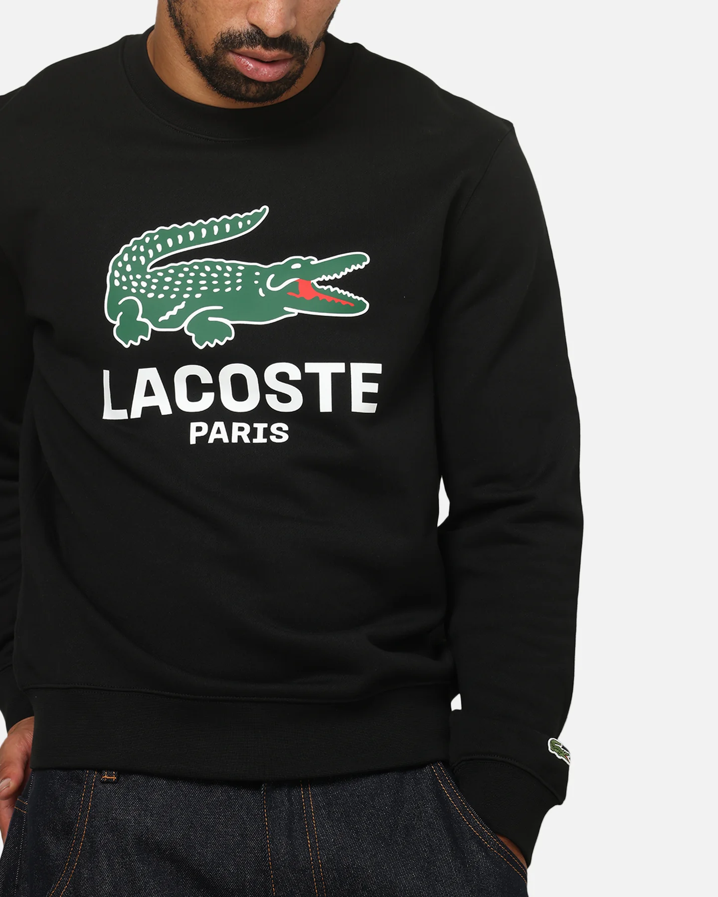 Lacoste Originals Croc Graphic Crewneck Black - Image 6